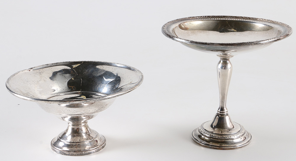 Weighted Sterling Candleholders and Compotes