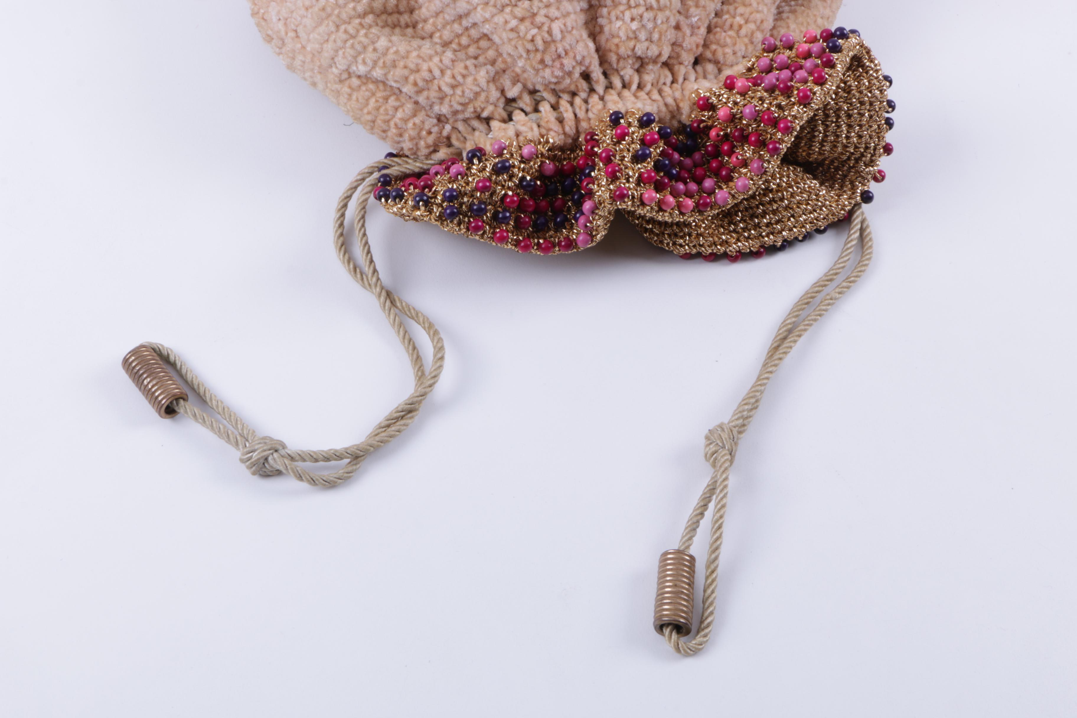 Matching Knitted Casque Hat and Handbag