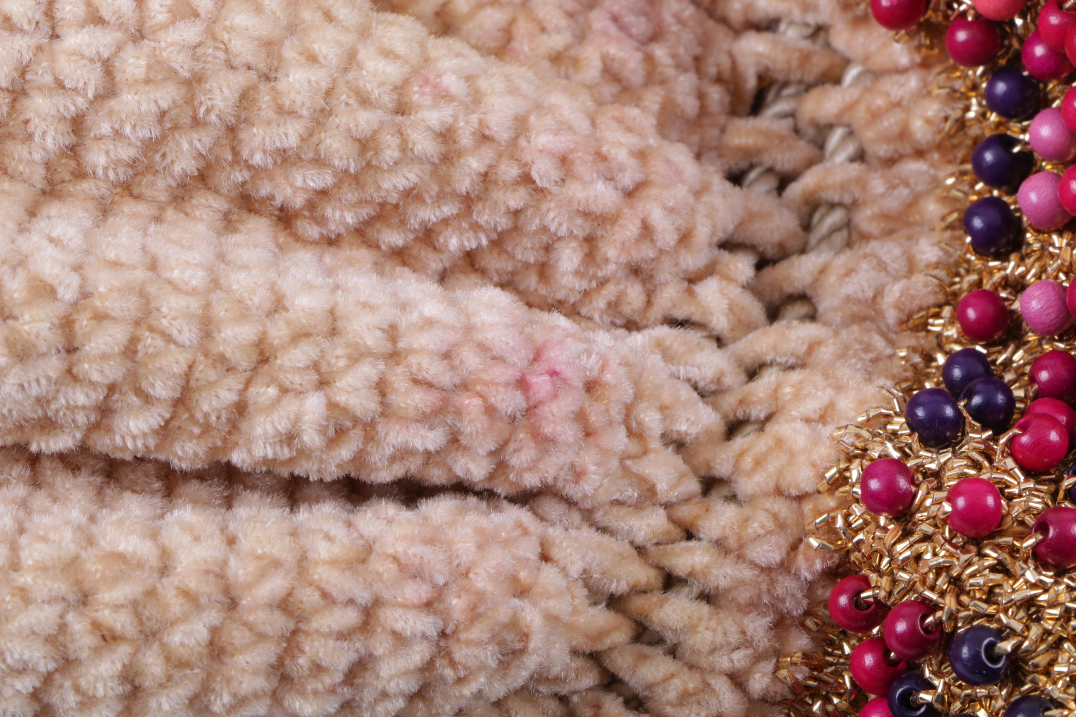 Matching Knitted Casque Hat and Handbag