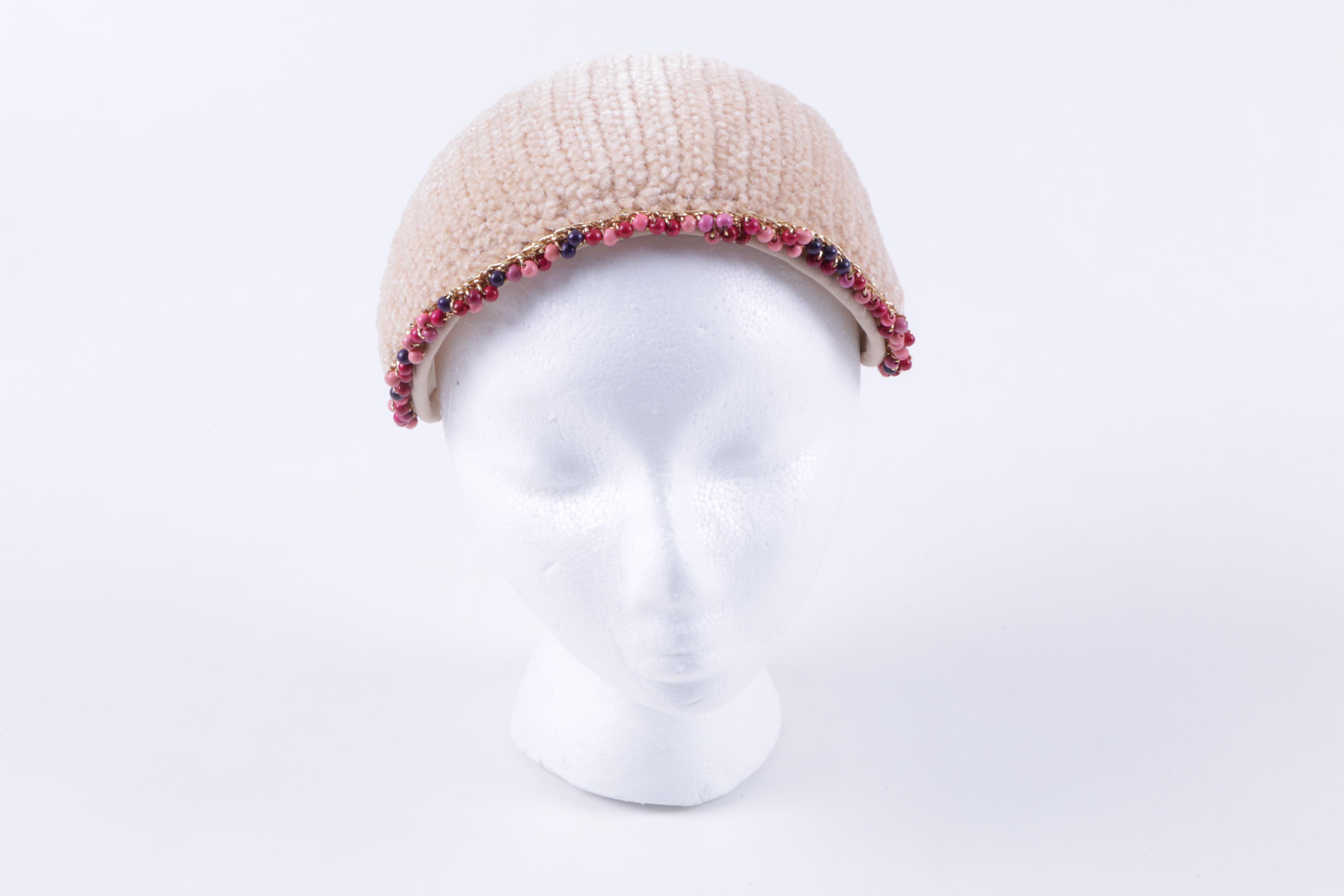 Matching Knitted Casque Hat and Handbag