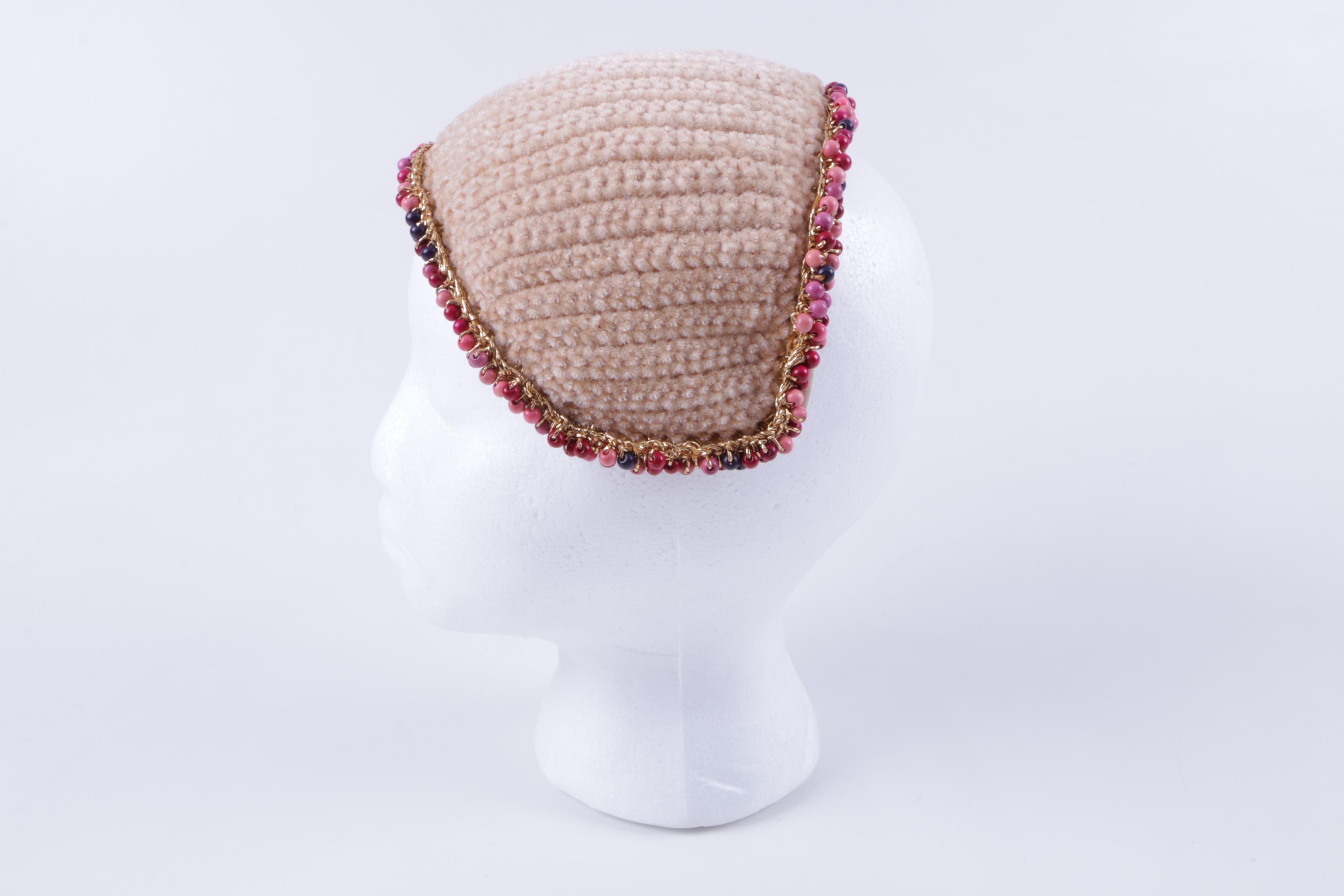 Matching Knitted Casque Hat and Handbag