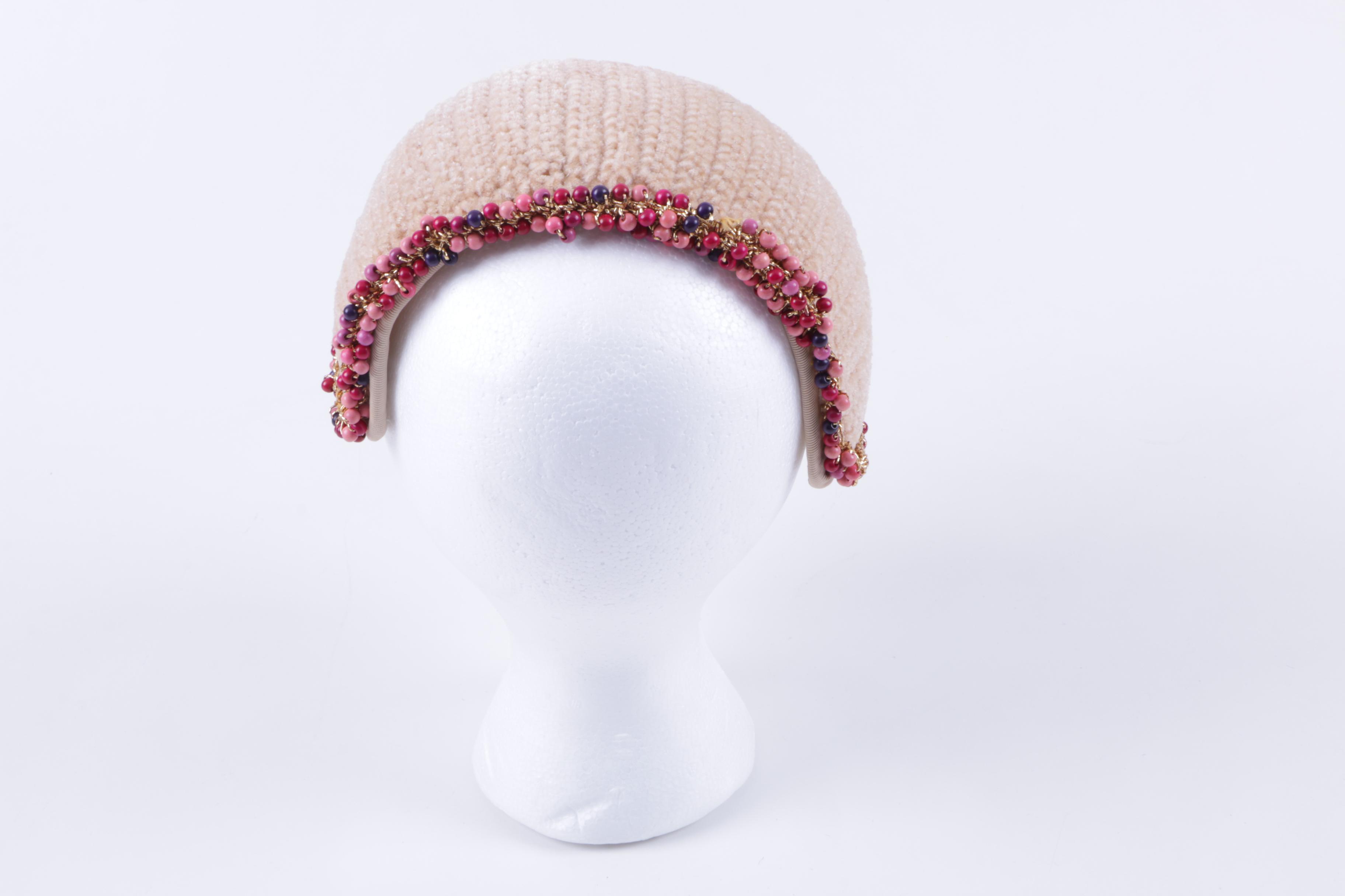 Matching Knitted Casque Hat and Handbag