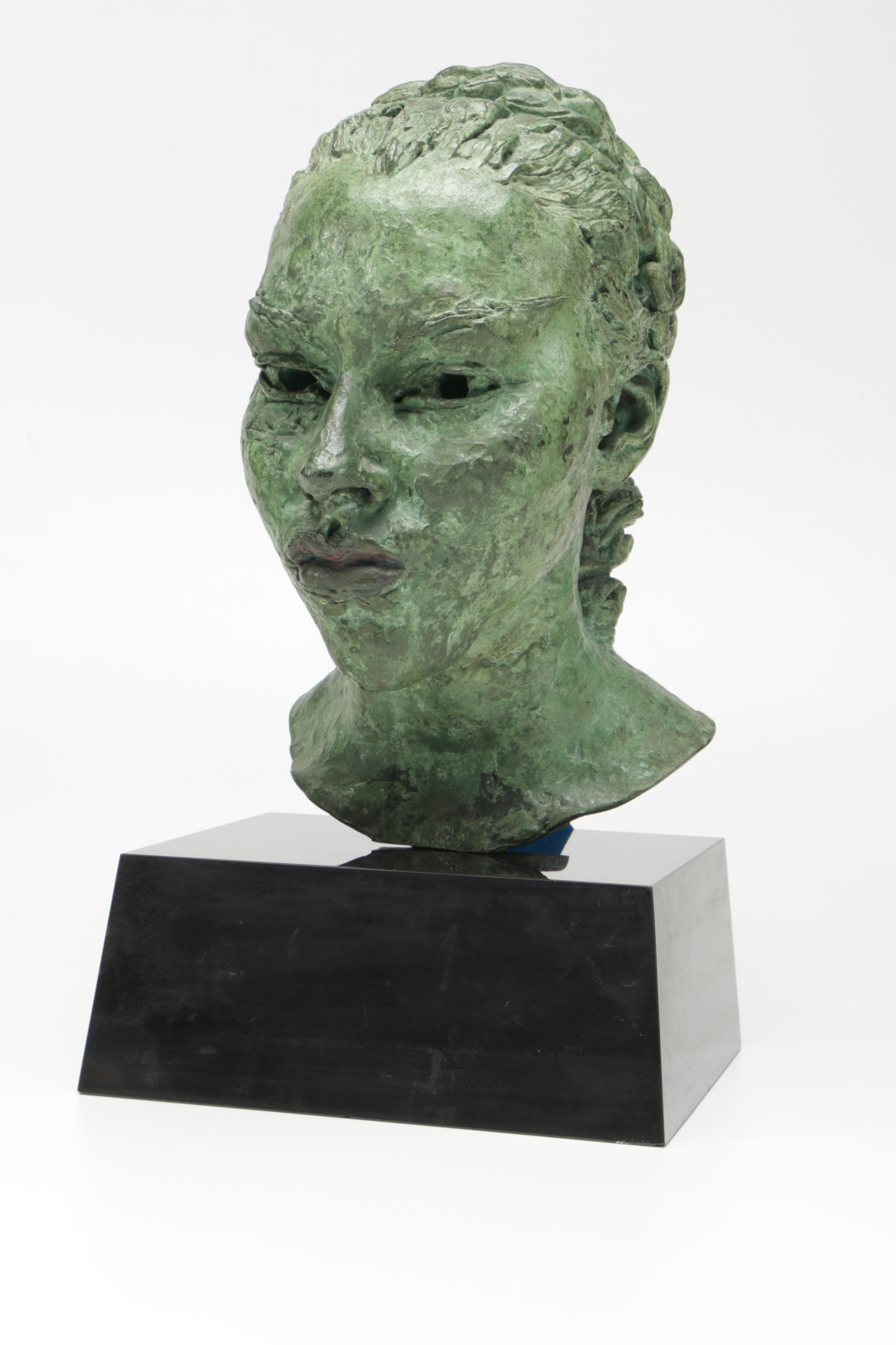 Sir Jacob Epstein Cast Bronze Sculpture "Tiyi (Head of Girl)"