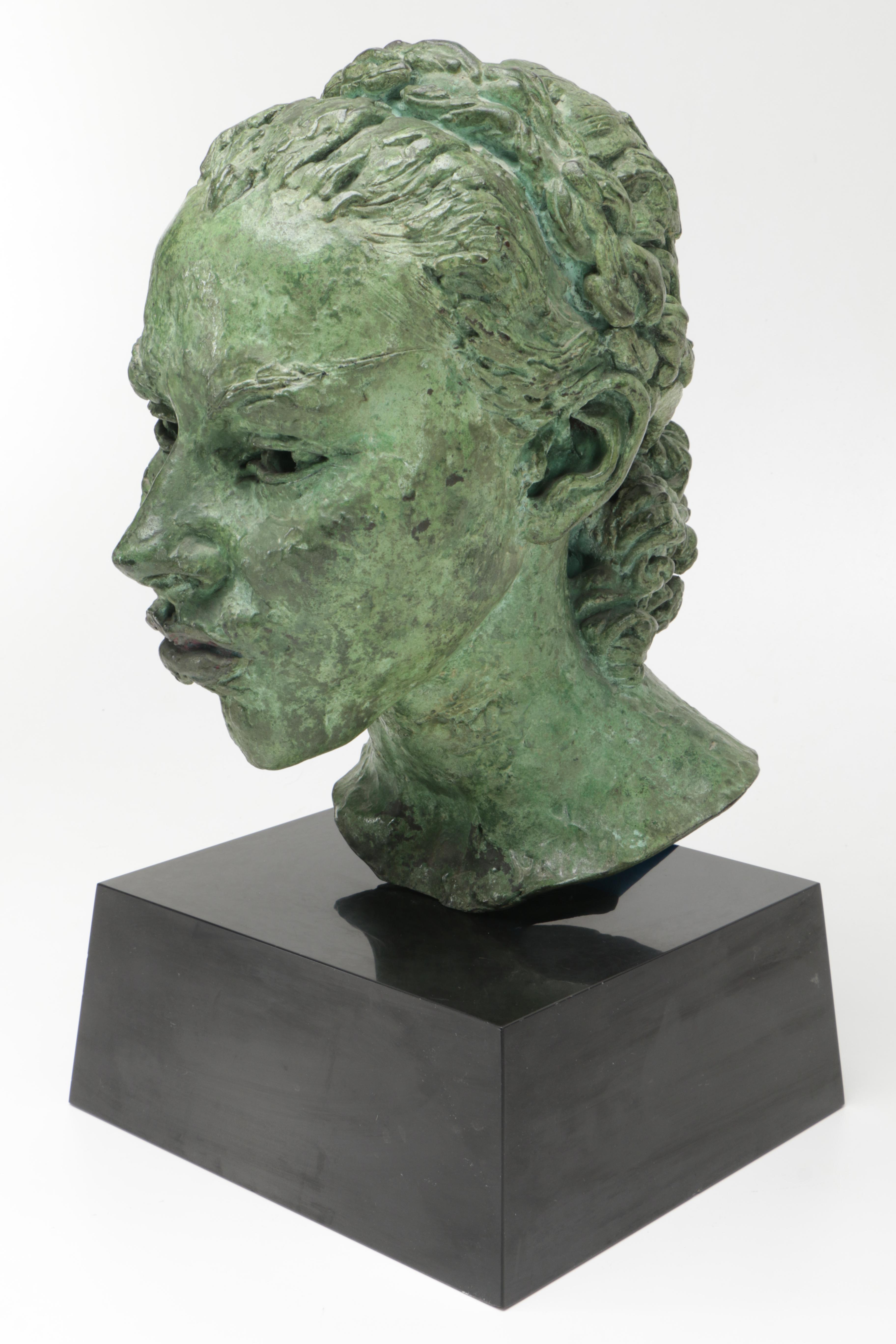 Sir Jacob Epstein Cast Bronze Sculpture "Tiyi (Head of Girl)"