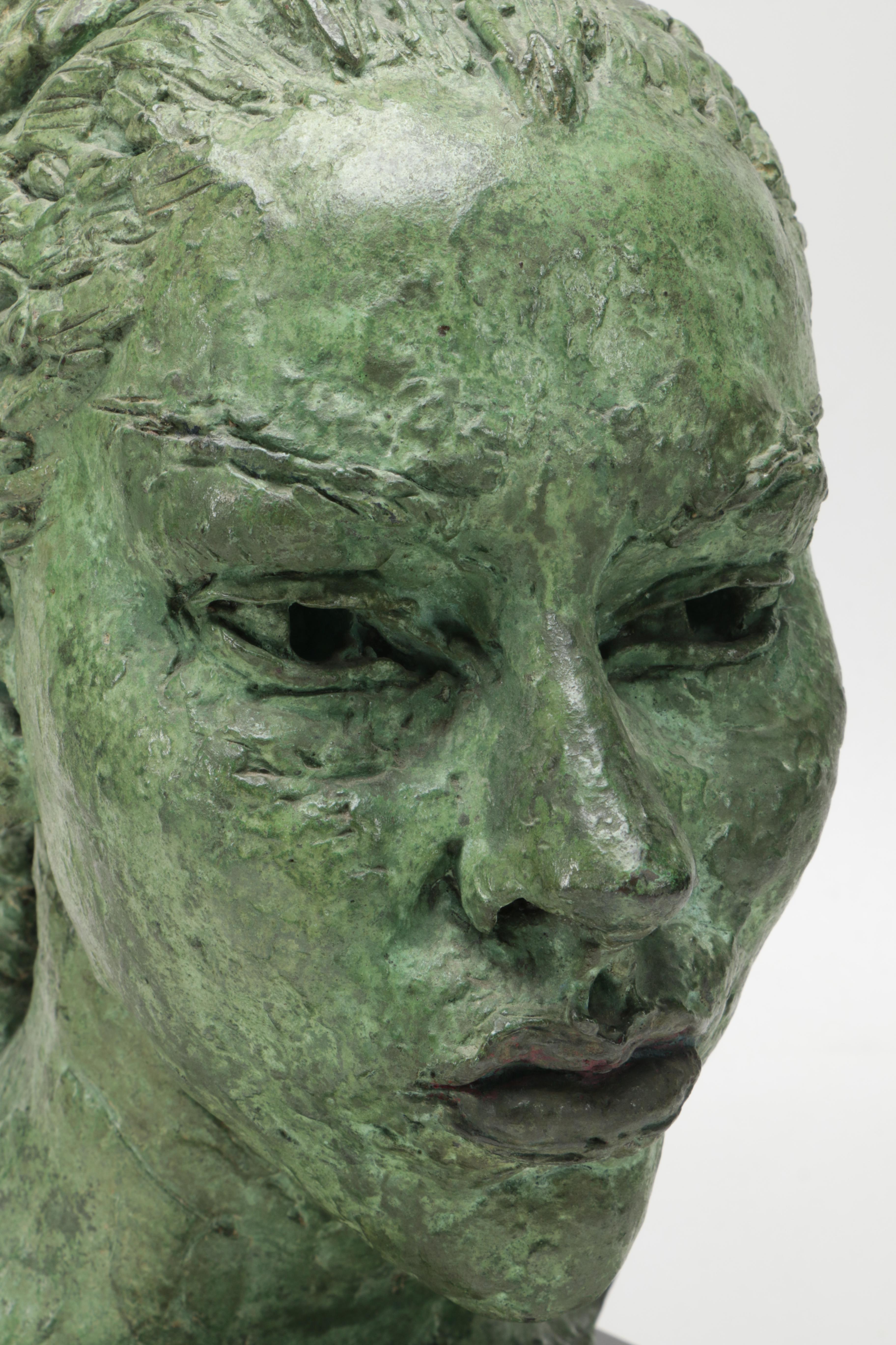 Sir Jacob Epstein Cast Bronze Sculpture "Tiyi (Head of Girl)"