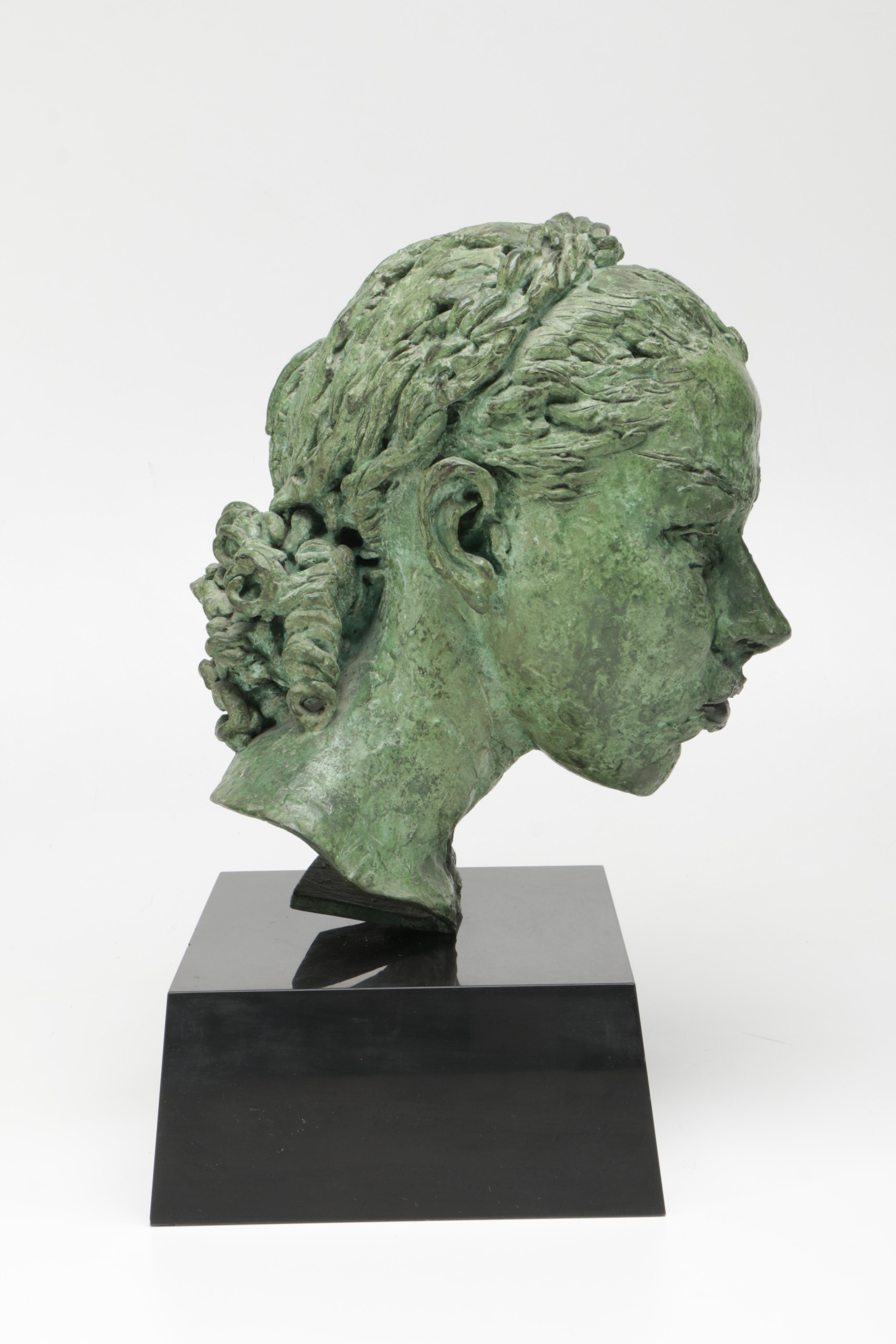 Sir Jacob Epstein Cast Bronze Sculpture "Tiyi (Head of Girl)"