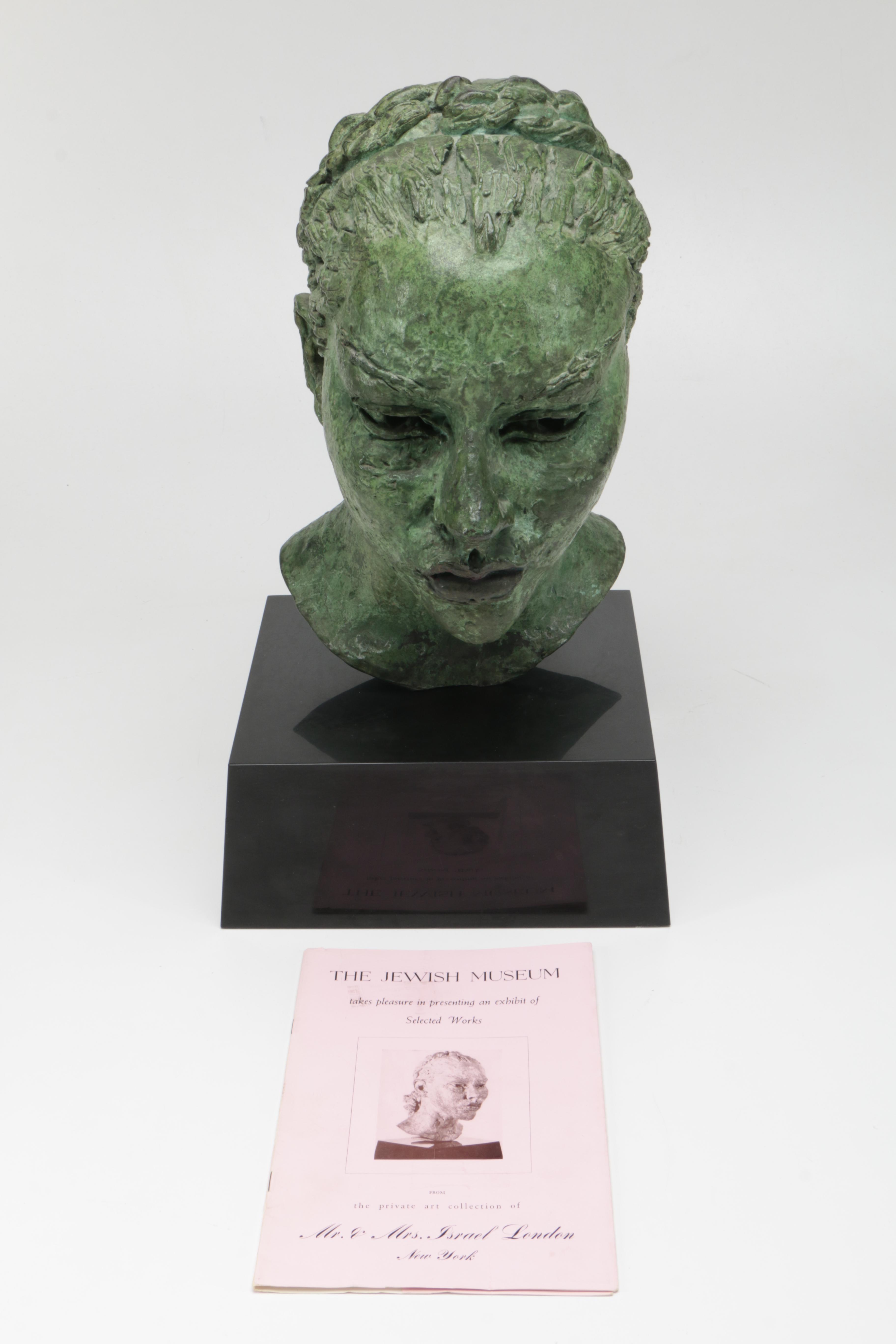 Sir Jacob Epstein Cast Bronze Sculpture "Tiyi (Head of Girl)"