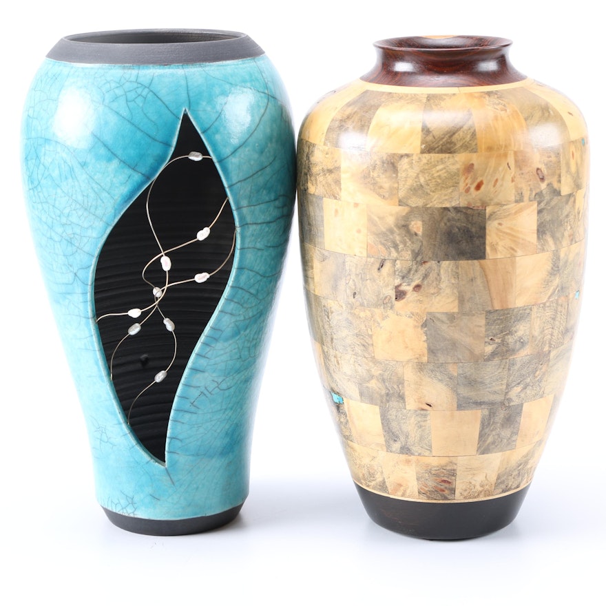 Vases Featuring Hans Finsterwalder Segmented Wood Vase