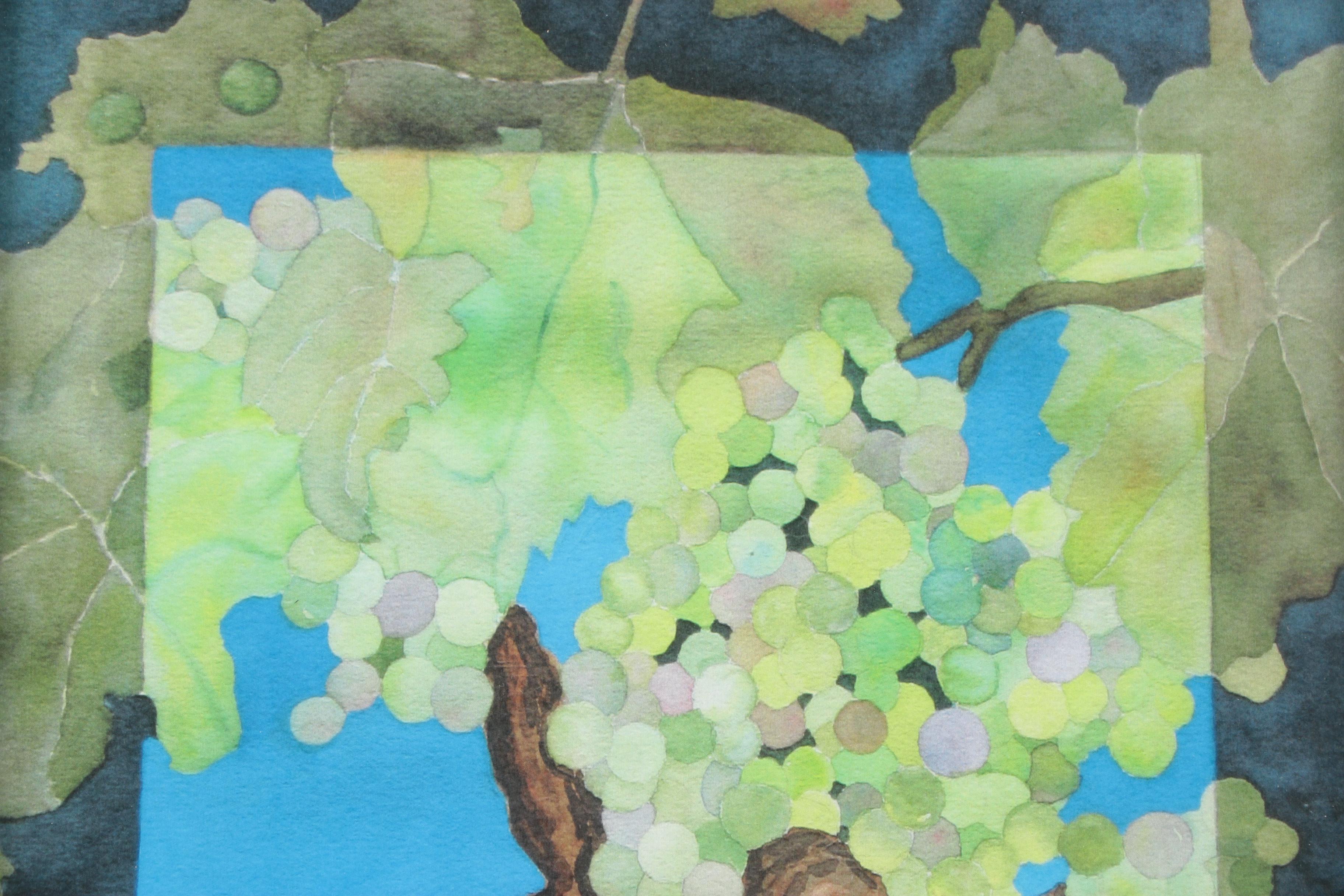 Offset Lithograph of After Lori Schefsky of Grapes on Vine