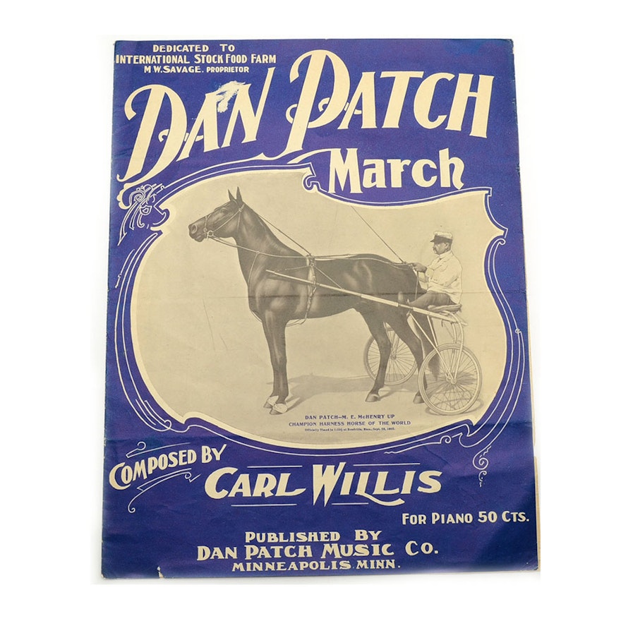 Early 1900s "Dan Patch March" Sheet Music