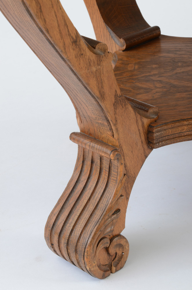 Late Victorian Quartersawn Oak Library Table