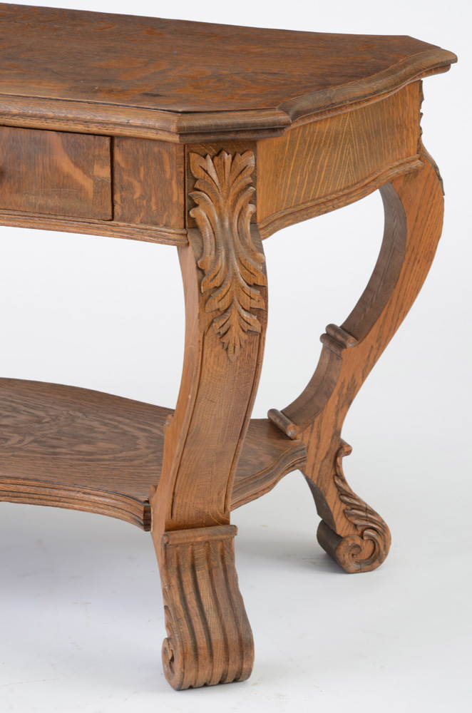 Late Victorian Quartersawn Oak Library Table