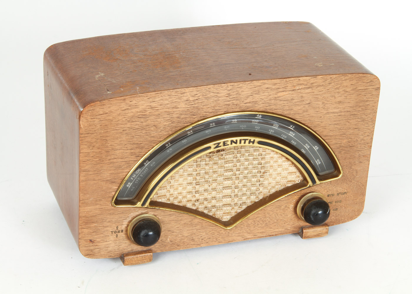 Vintage Zenith Wood Radio and Hallicrafters S-38D AM/CW Shortwave Receiver