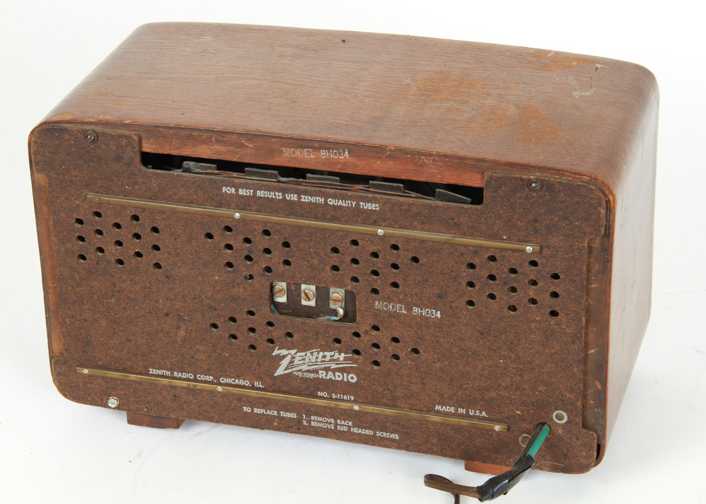 Vintage Zenith Wood Radio and Hallicrafters S-38D AM/CW Shortwave Receiver