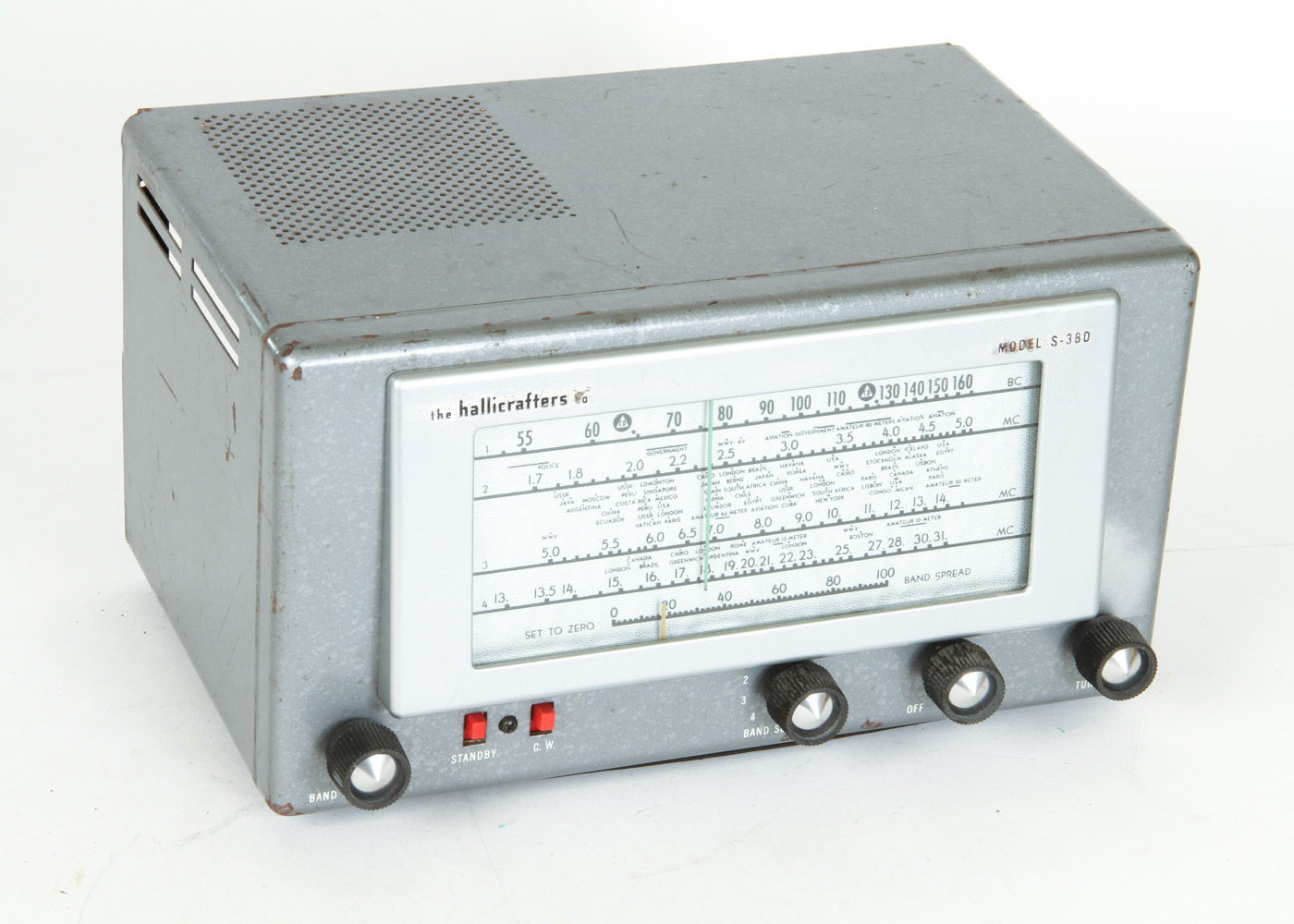 Vintage Zenith Wood Radio and Hallicrafters S-38D AM/CW Shortwave Receiver