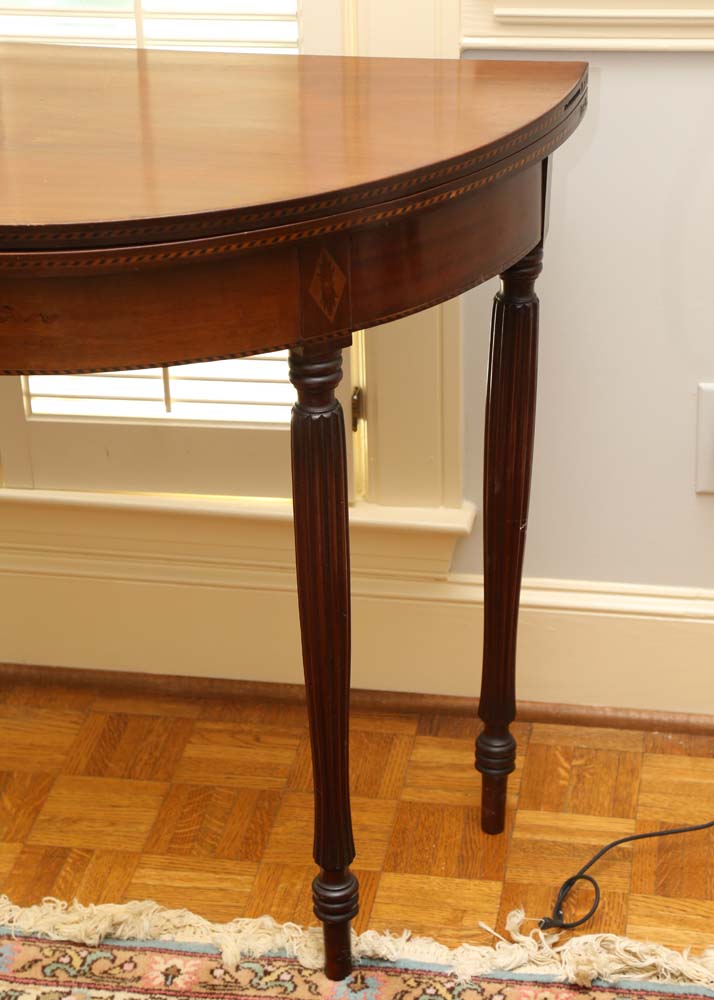 Mahogany Folding Demilune Table
