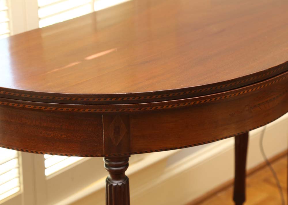 Mahogany Folding Demilune Table
