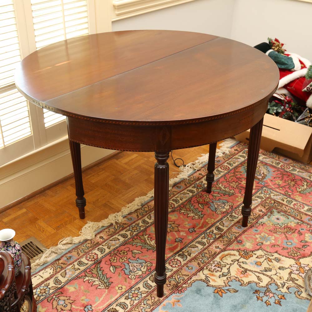 Mahogany Folding Demilune Table