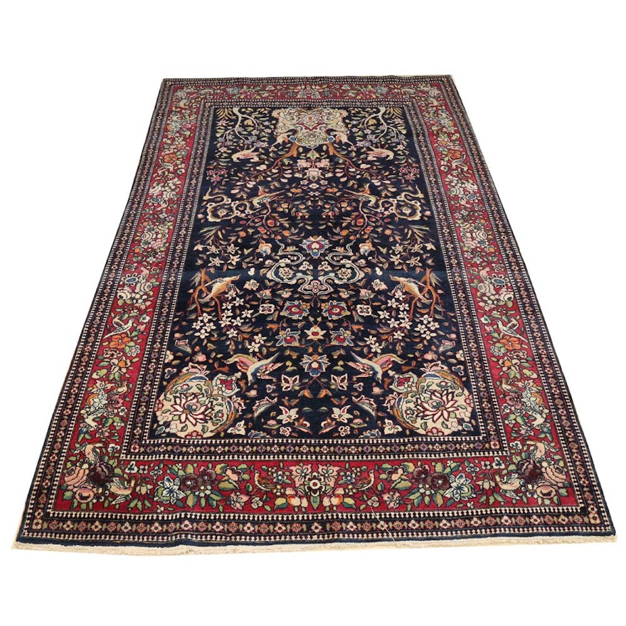 Hand-Knotted Persian Sarouk Area Rug