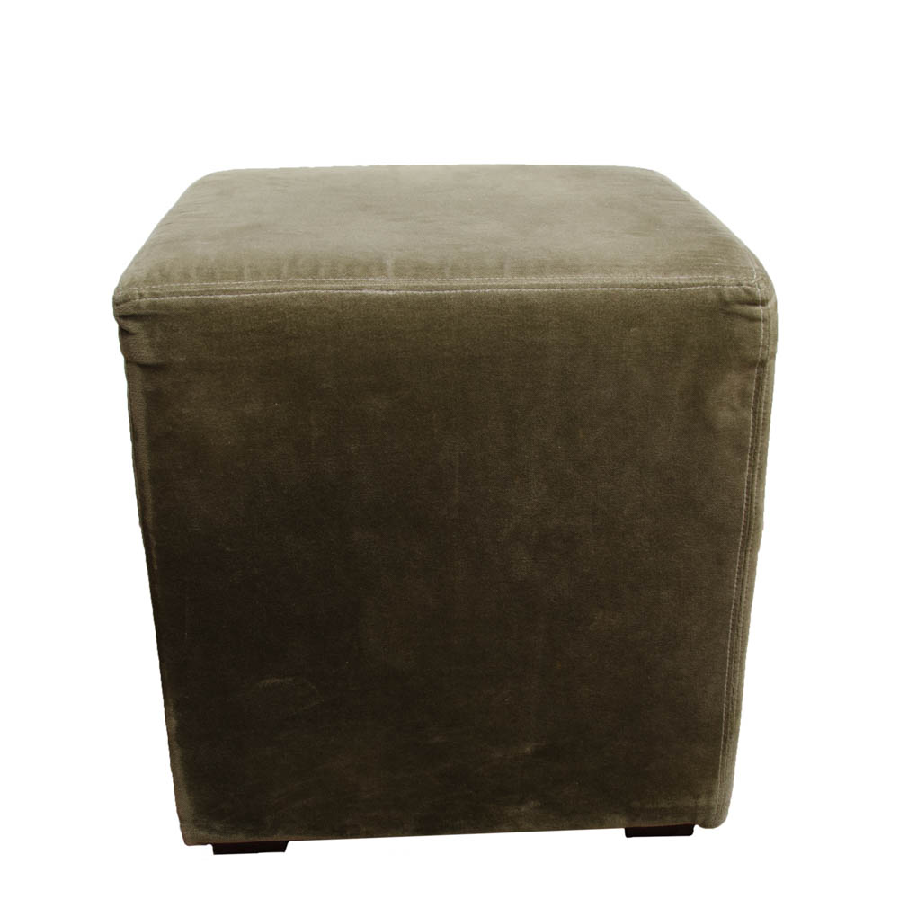 Olive Green Cube Ottoman