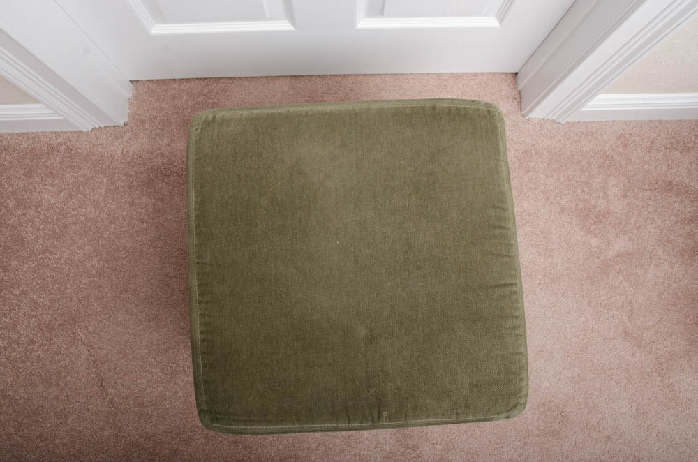 Olive Green Cube Ottoman