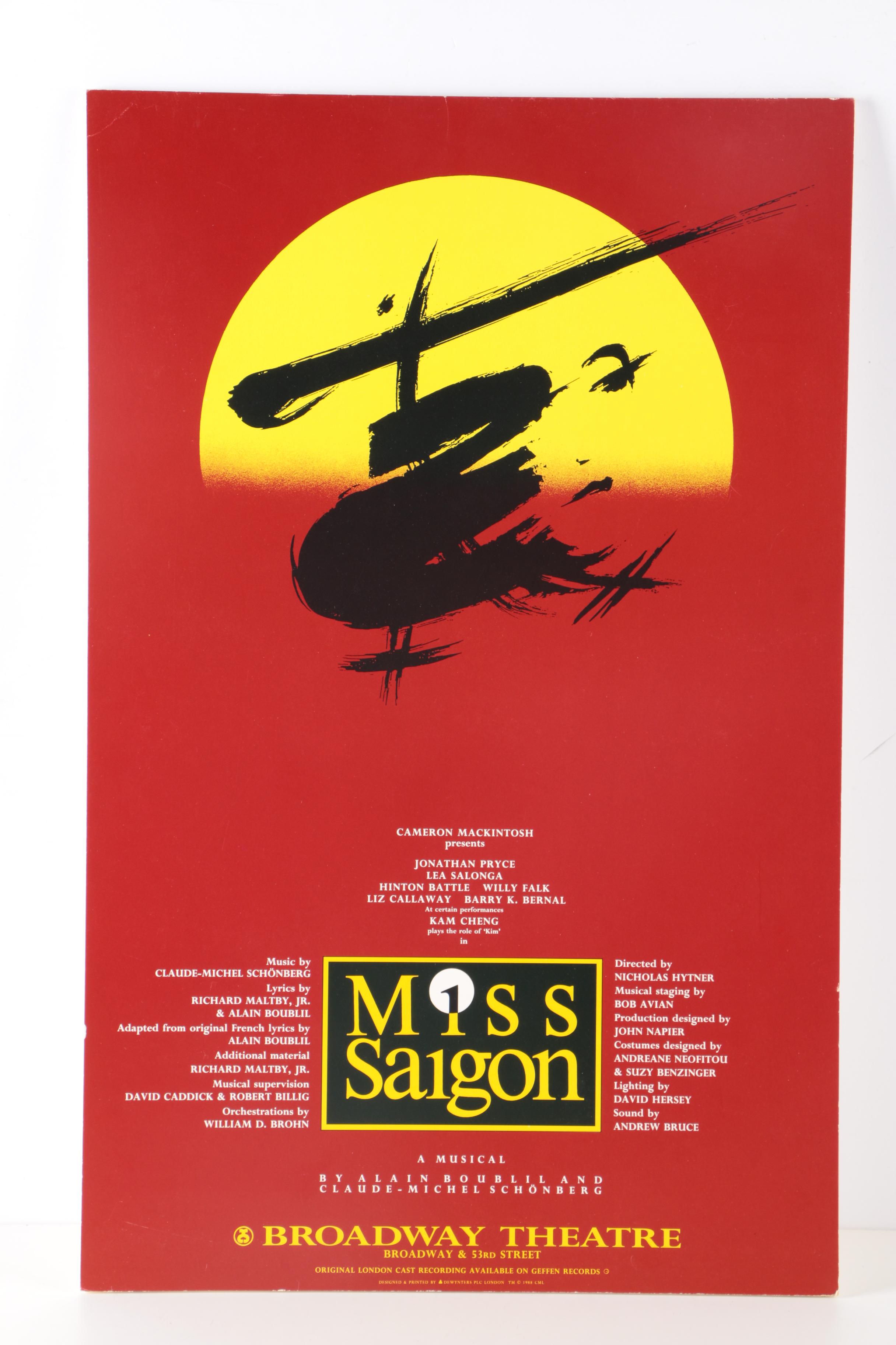 Offset Lithograph Posters "Miss Saigon" and "Phantom of the Opera"