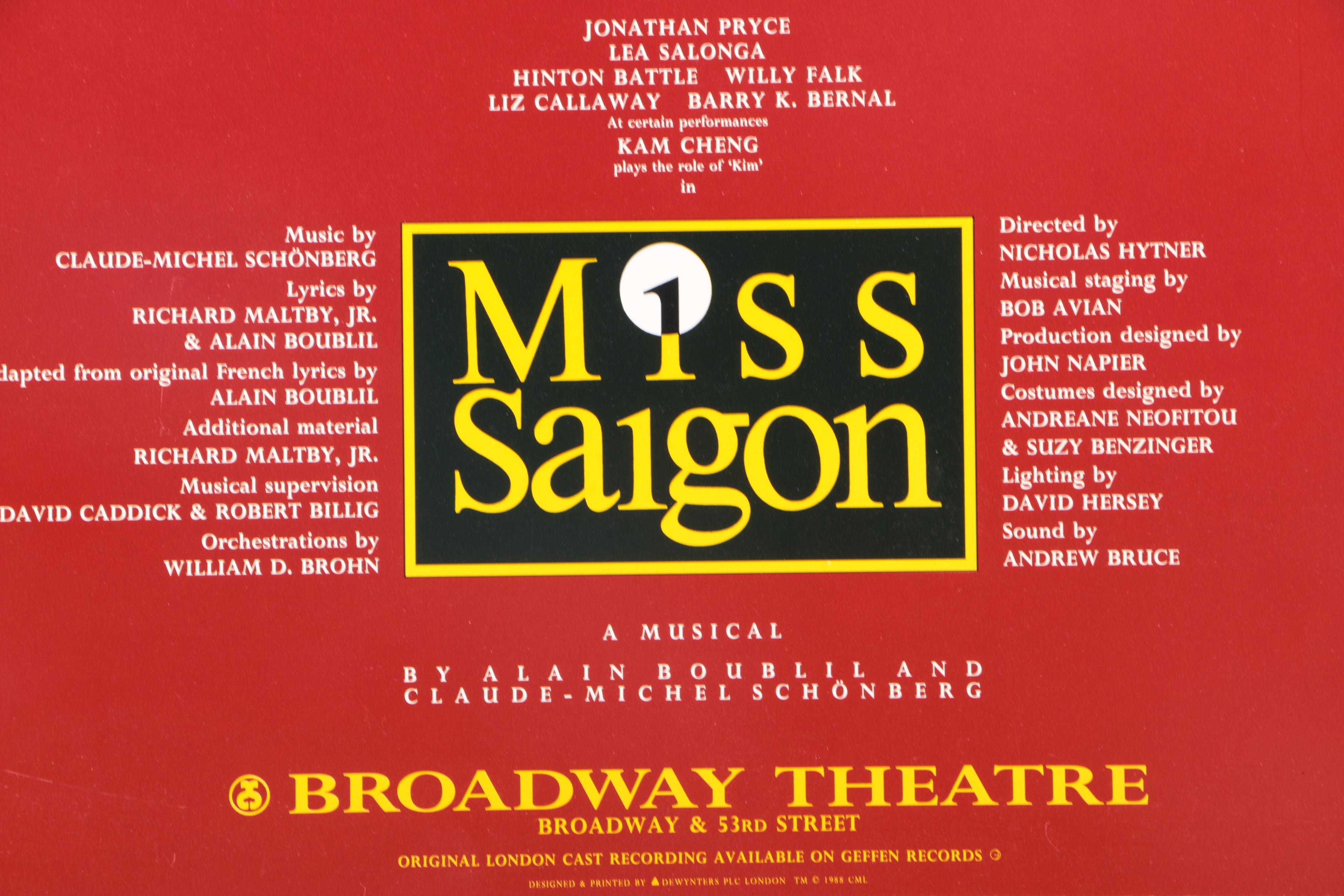 Offset Lithograph Posters "Miss Saigon" and "Phantom of the Opera"