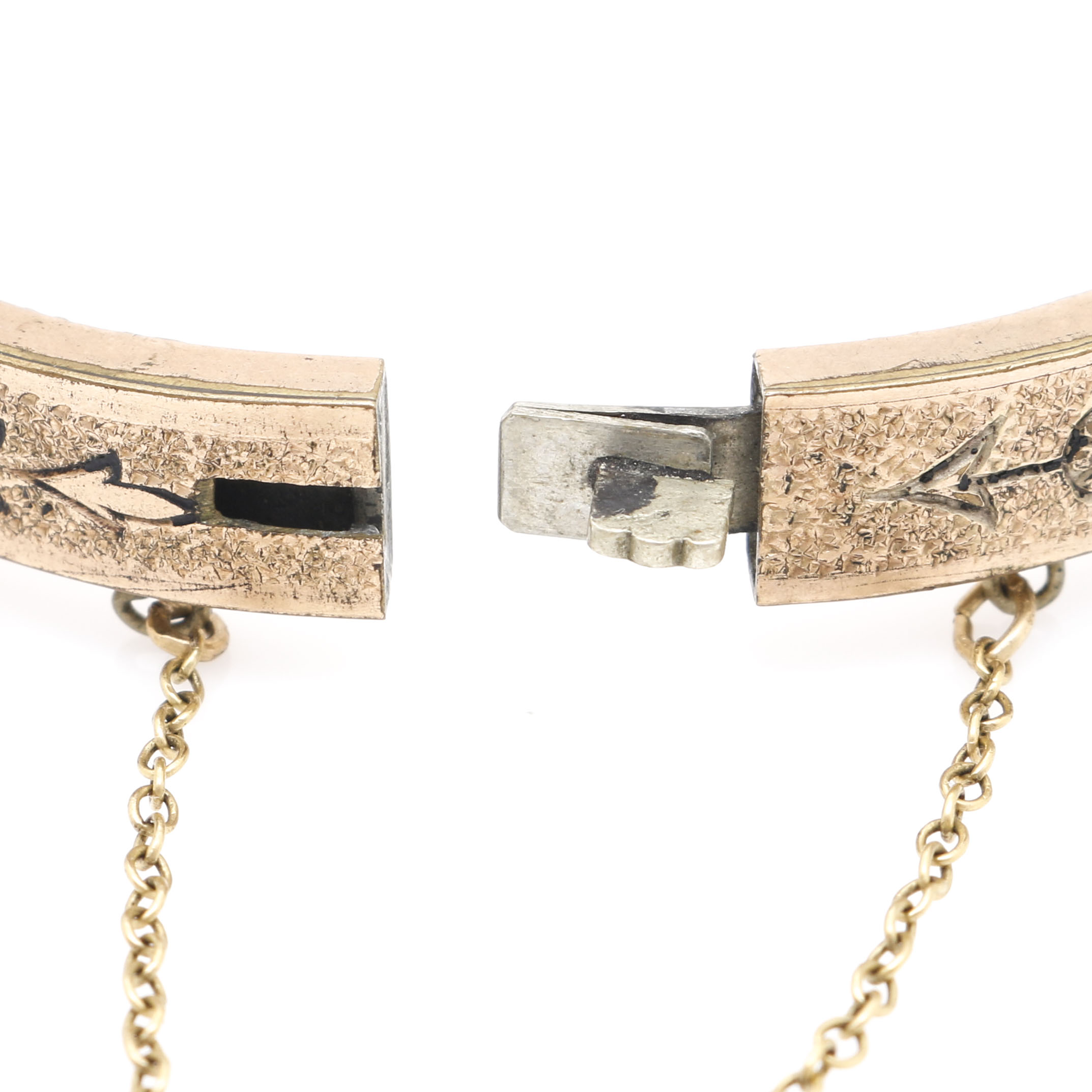 Gold FIlled Victorian Buttercup Bangle With Vintage Bates & Bacon Enameled Bangle