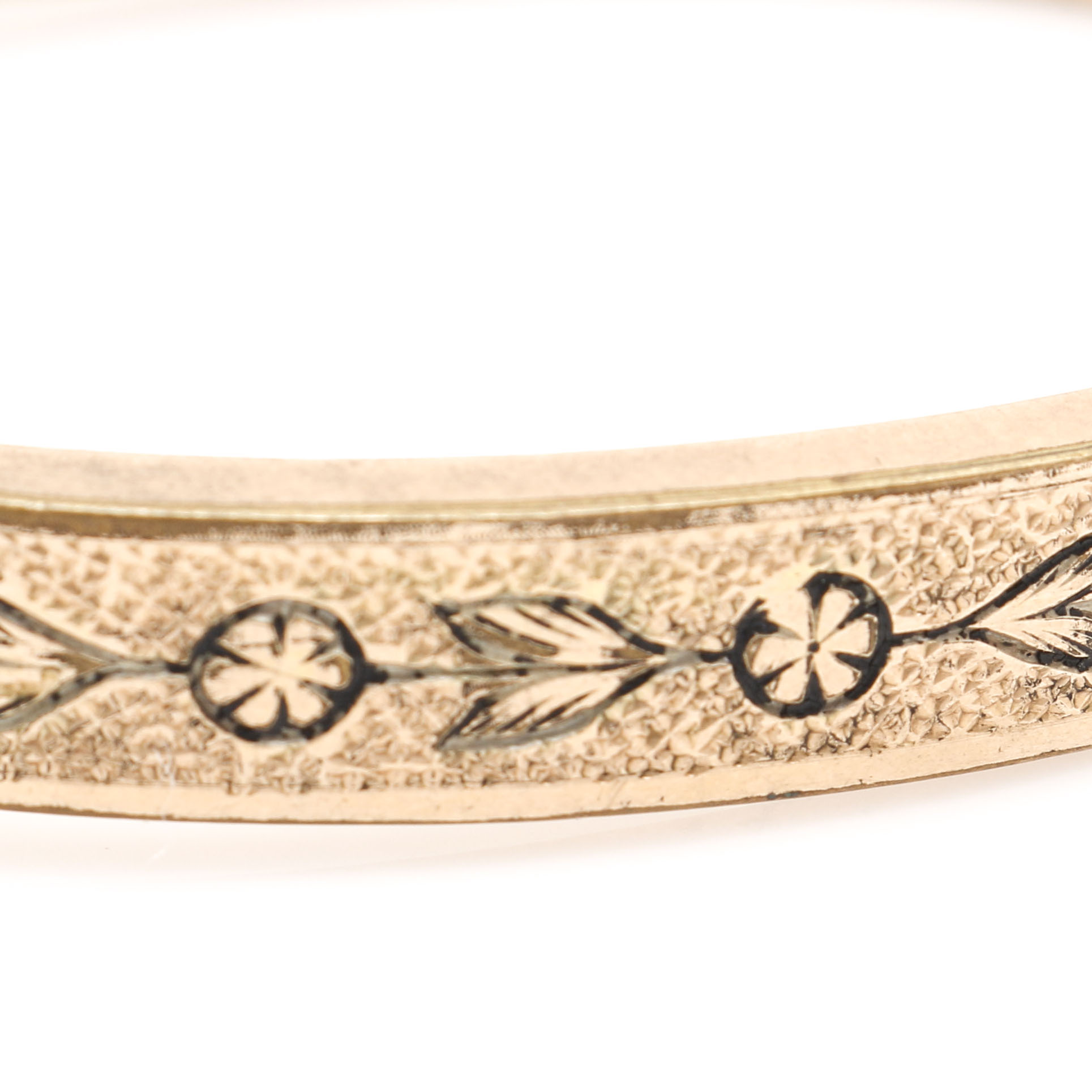 Gold FIlled Victorian Buttercup Bangle With Vintage Bates & Bacon Enameled Bangle