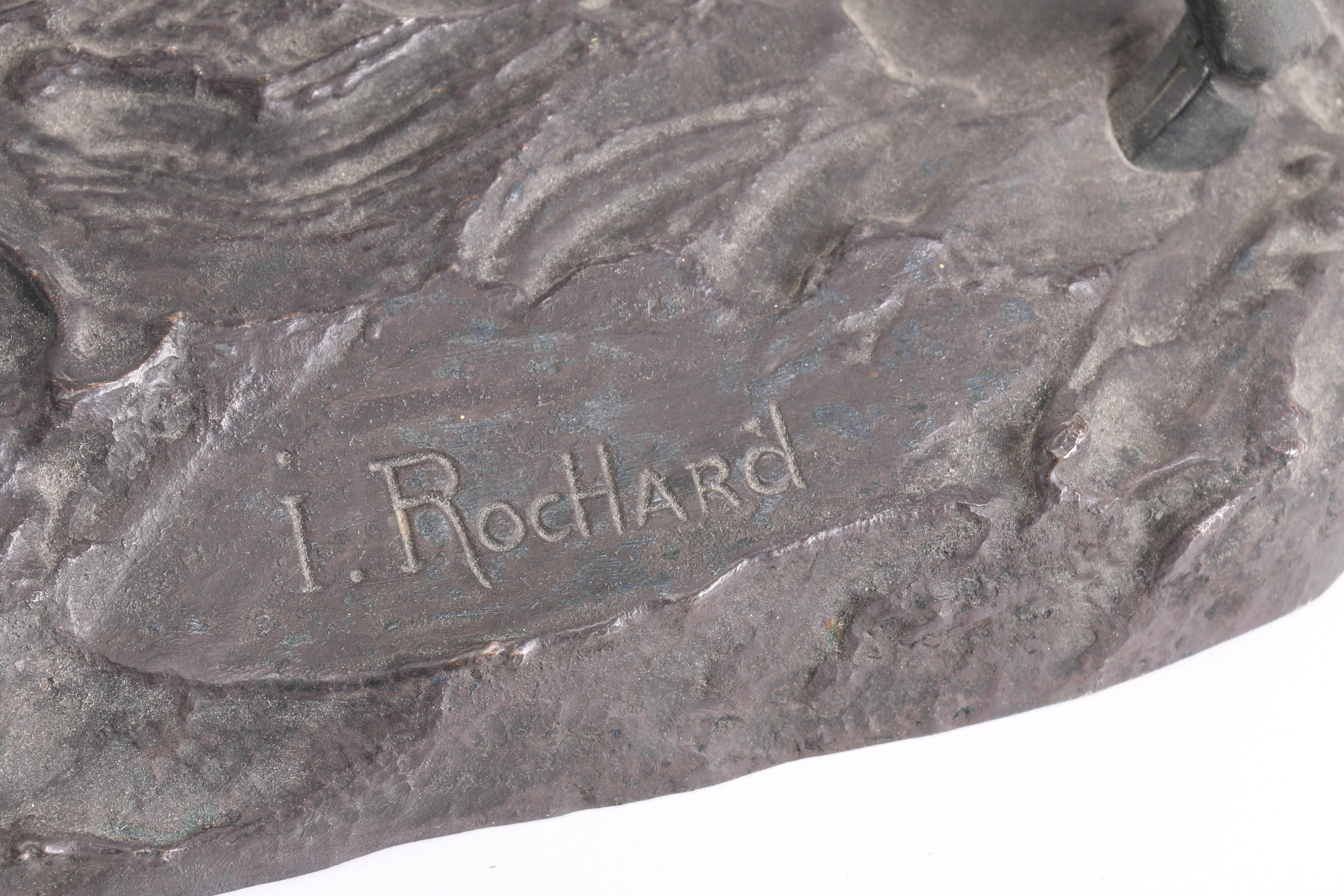 Irene Rochard Cast Metal Sculpture of Two Gazelle