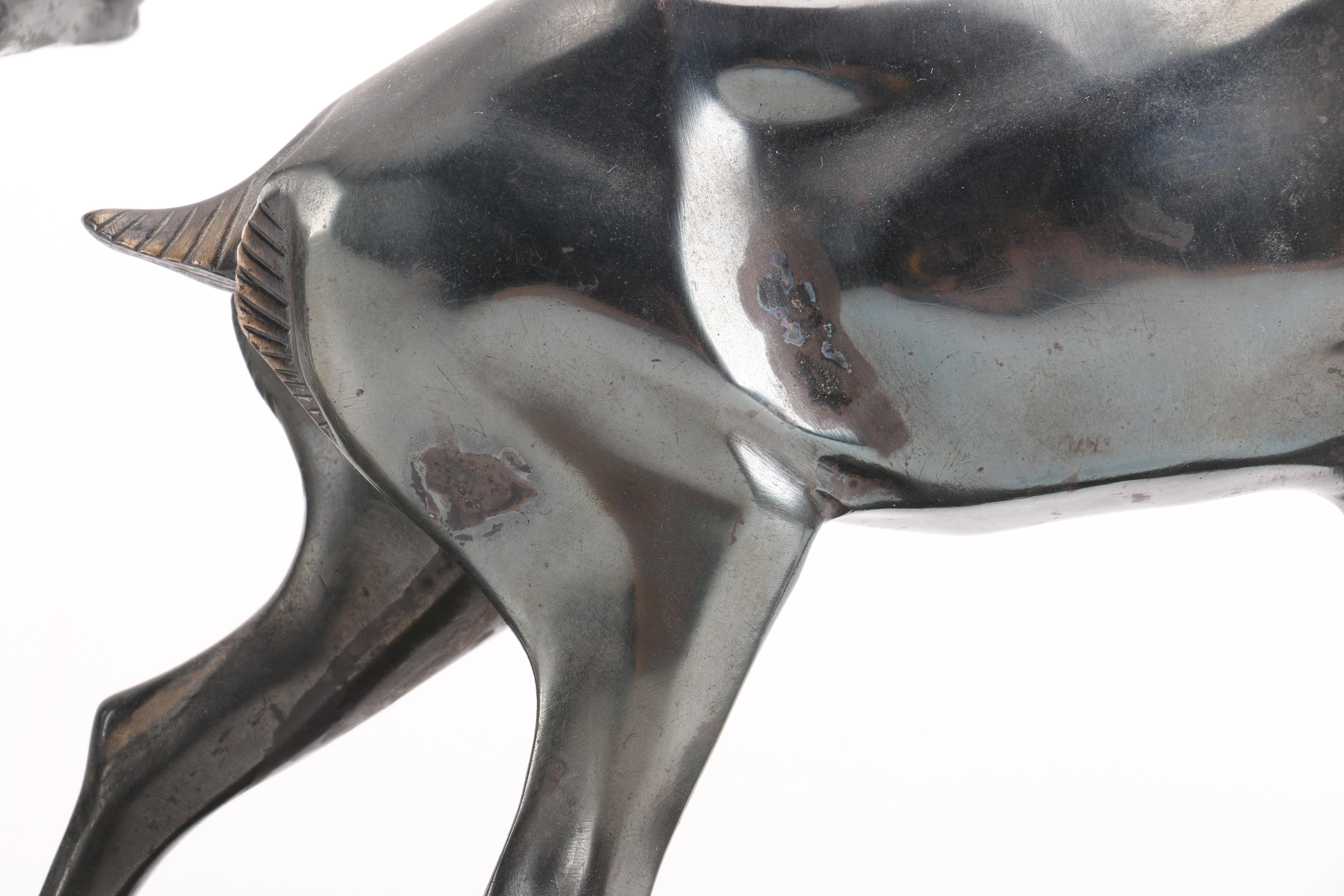 Irene Rochard Cast Metal Sculpture of Two Gazelle