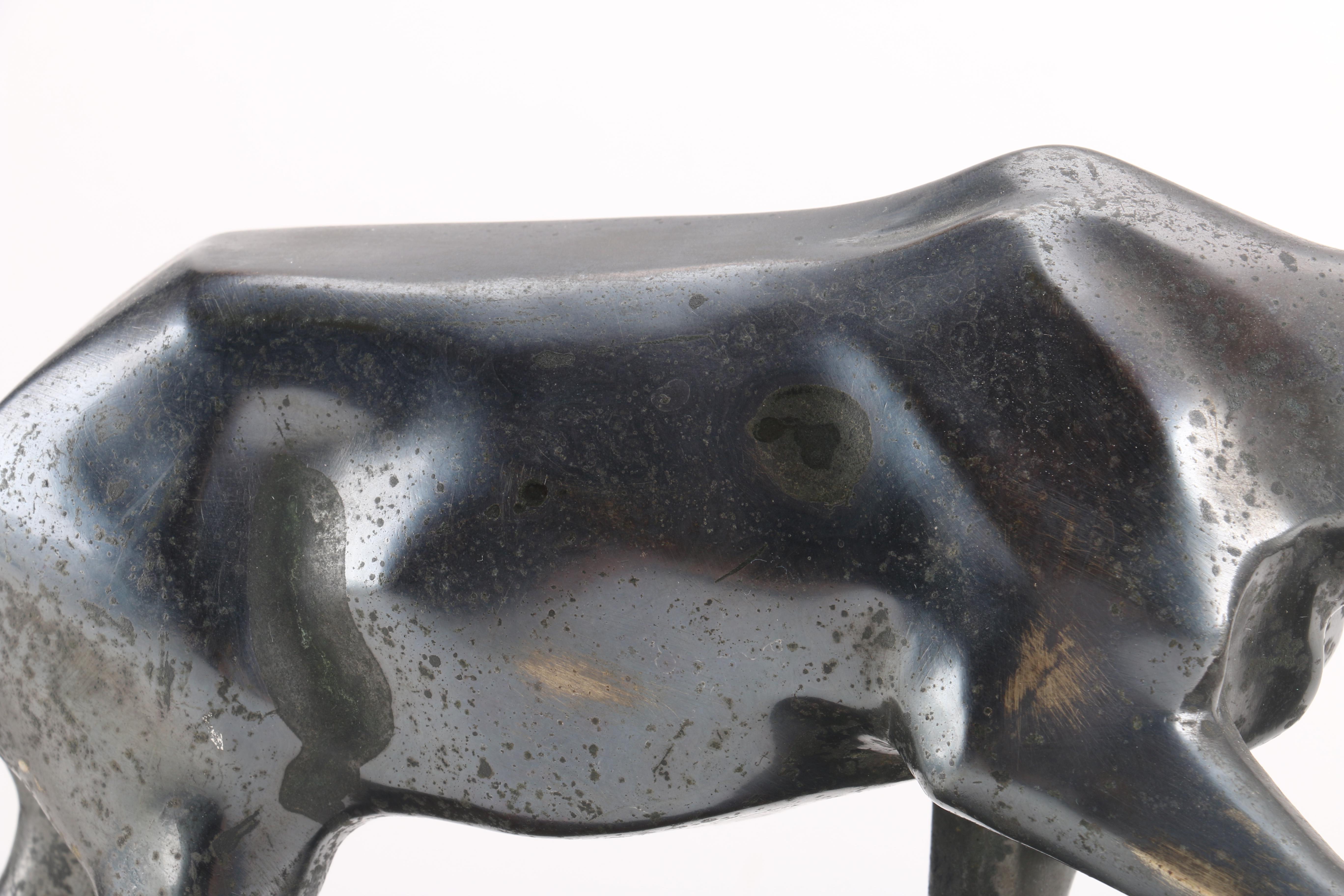 Irene Rochard Cast Metal Sculpture of Two Gazelle