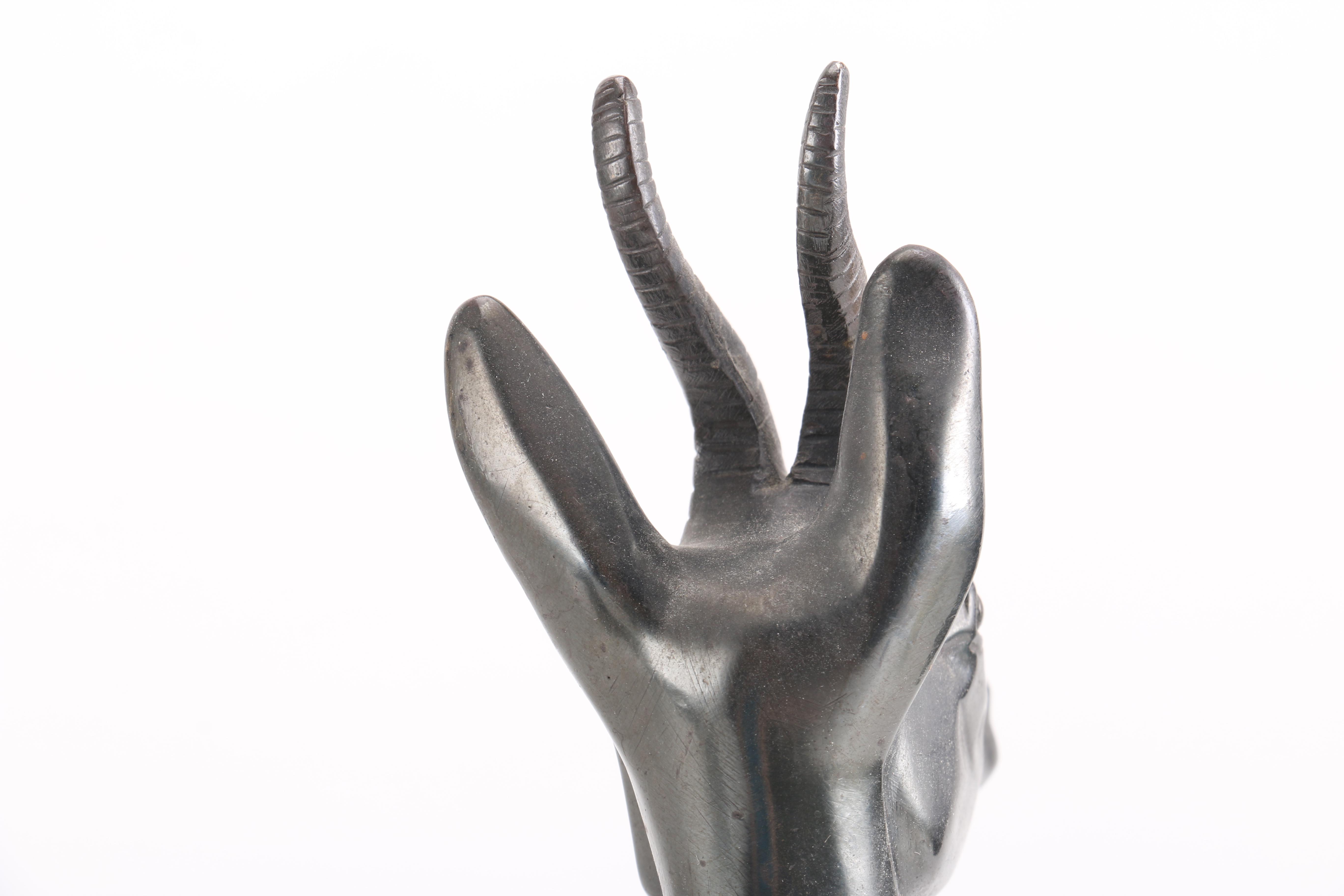 Irene Rochard Cast Metal Sculpture of Two Gazelle