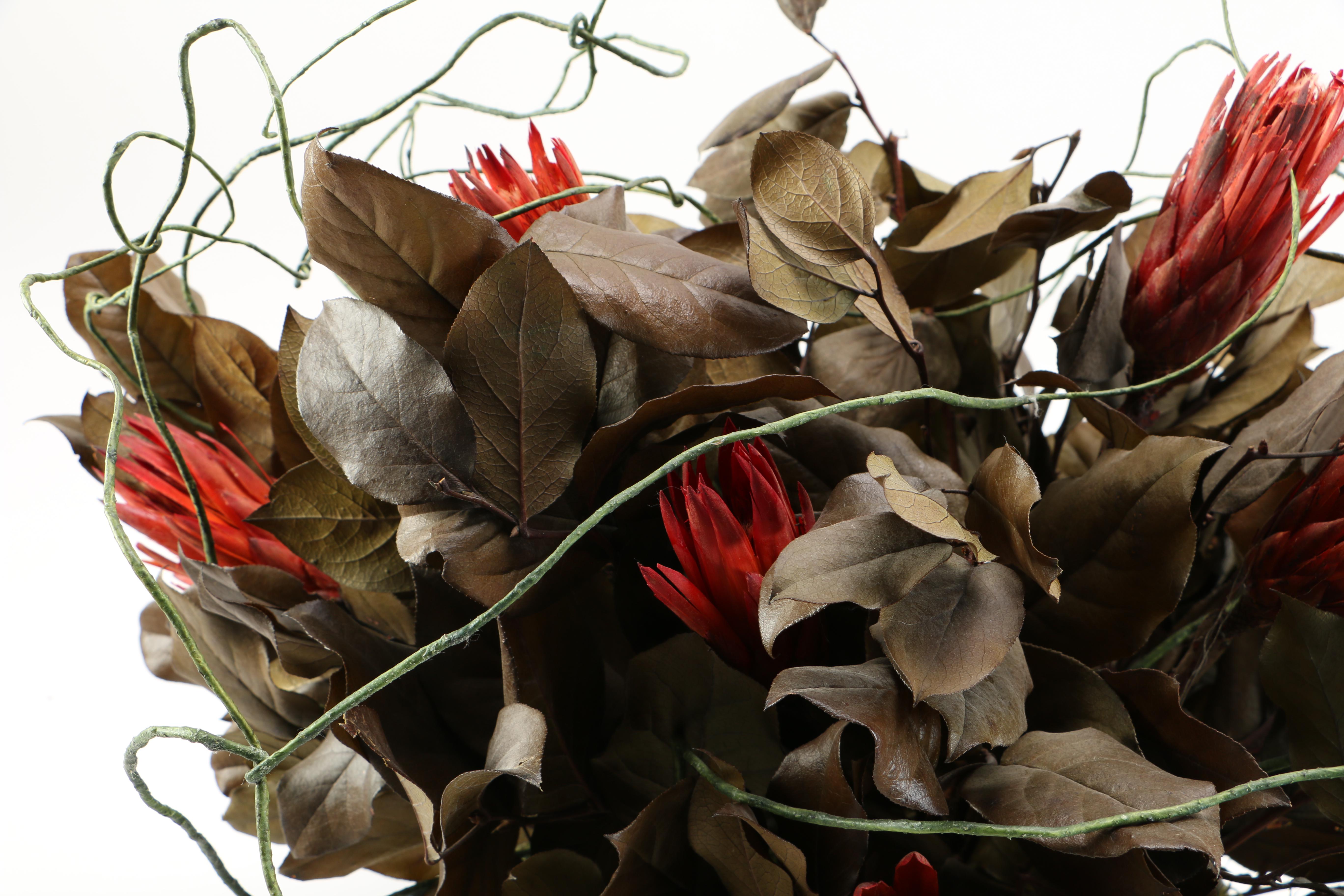 Faux Floral Arrangement in Ceramic Vase