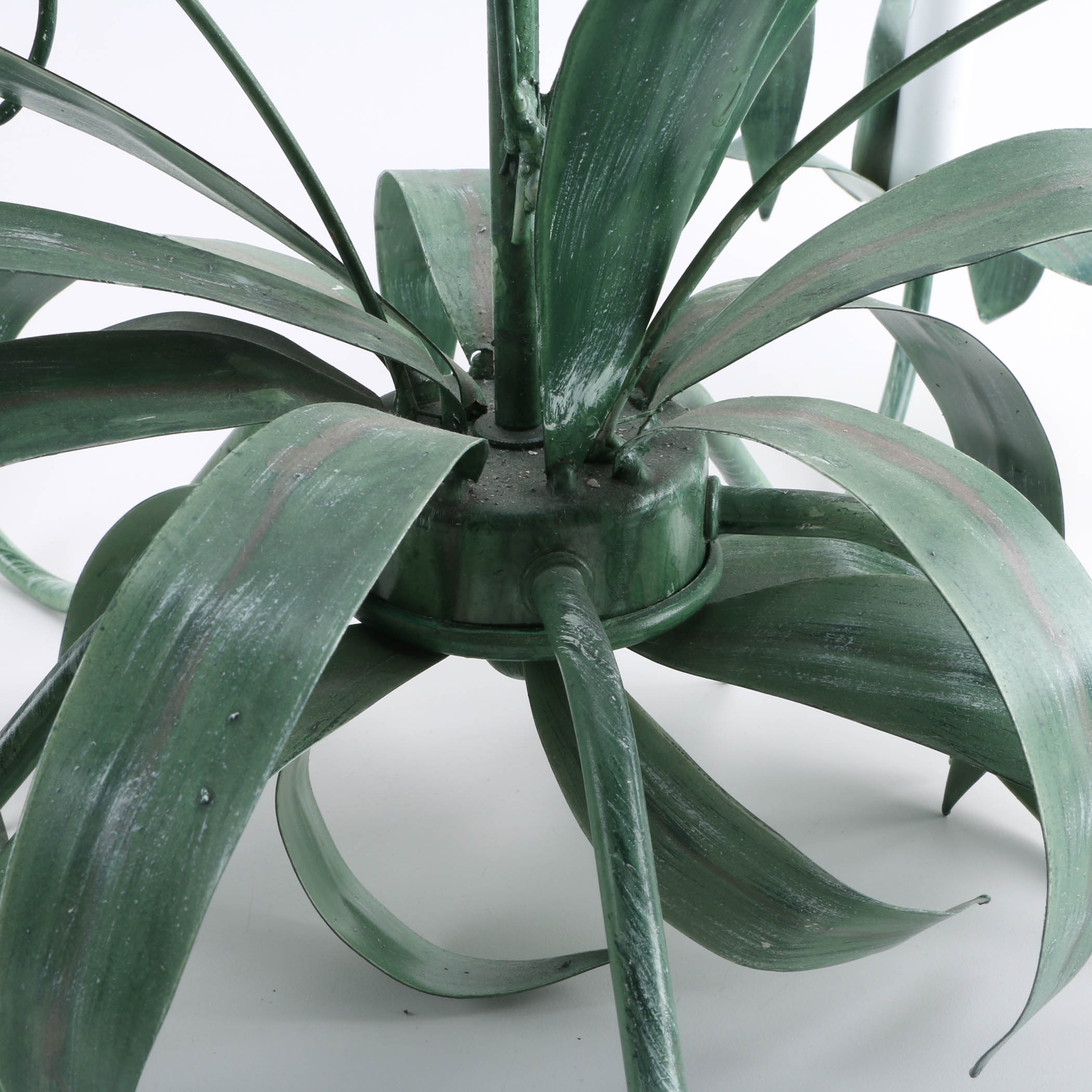 Green and White Floral Chandelier