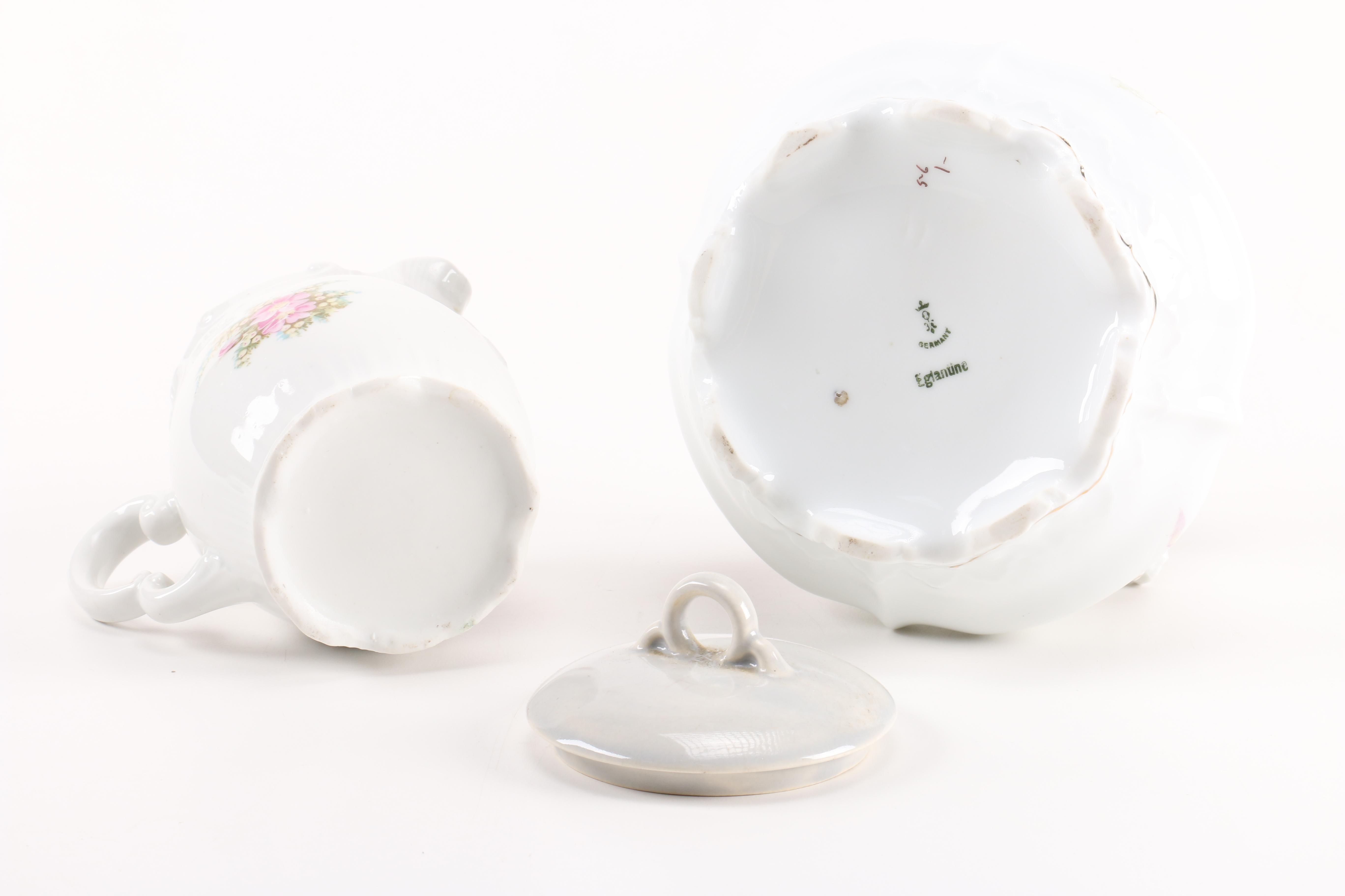 Vintage Ceramic Serviceware With Floral Motifs
