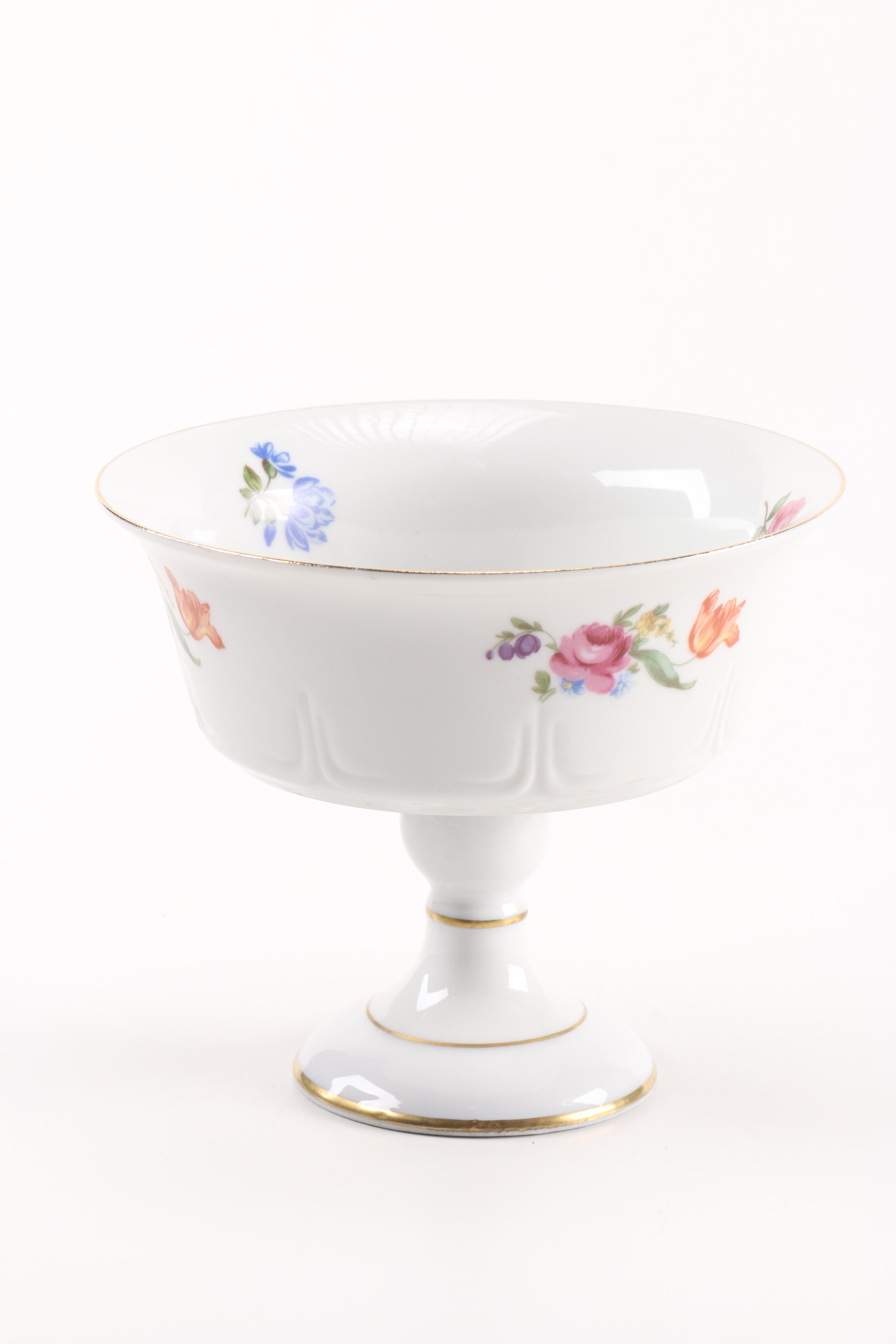 Vintage Ceramic Serviceware With Floral Motifs