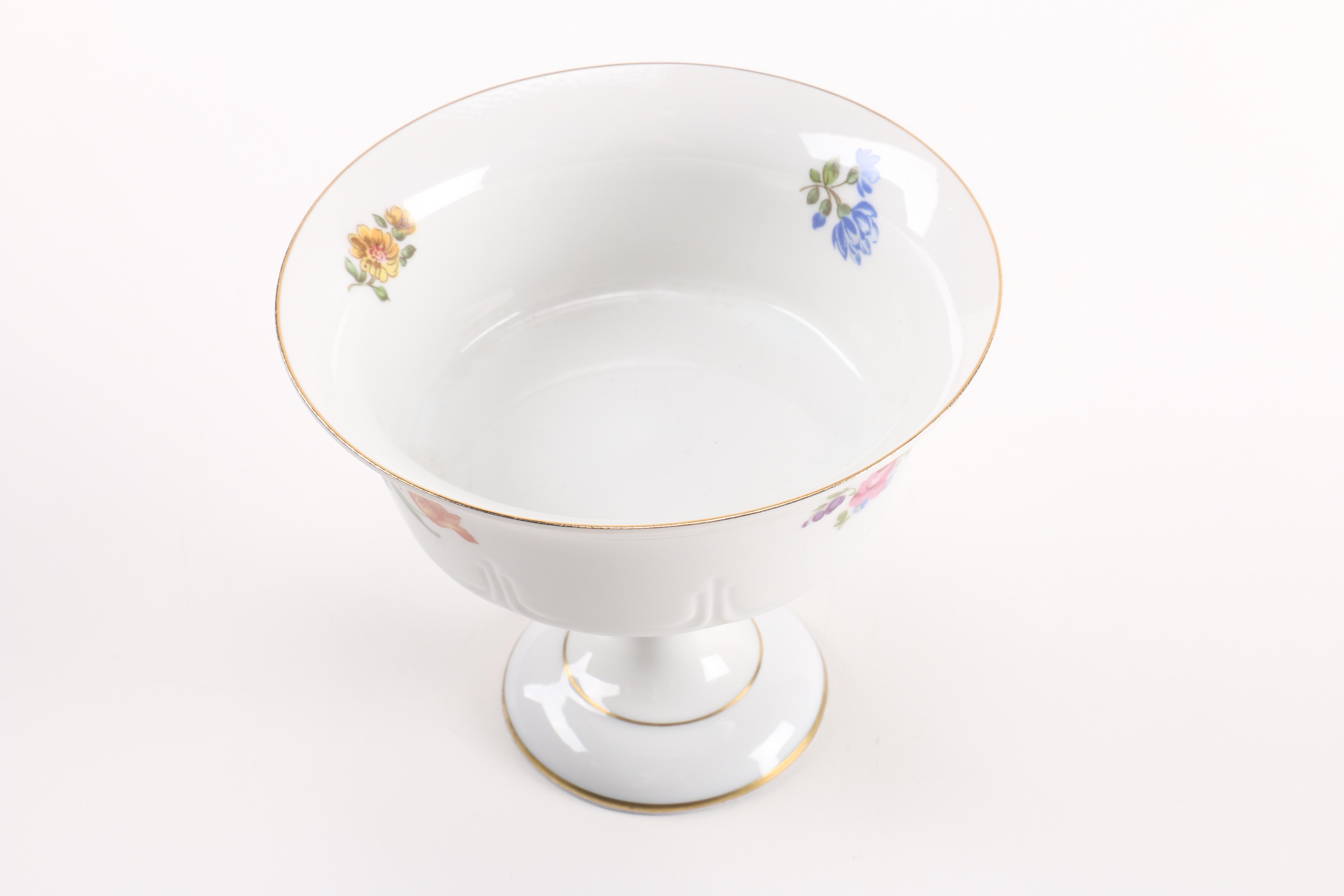 Vintage Ceramic Serviceware With Floral Motifs