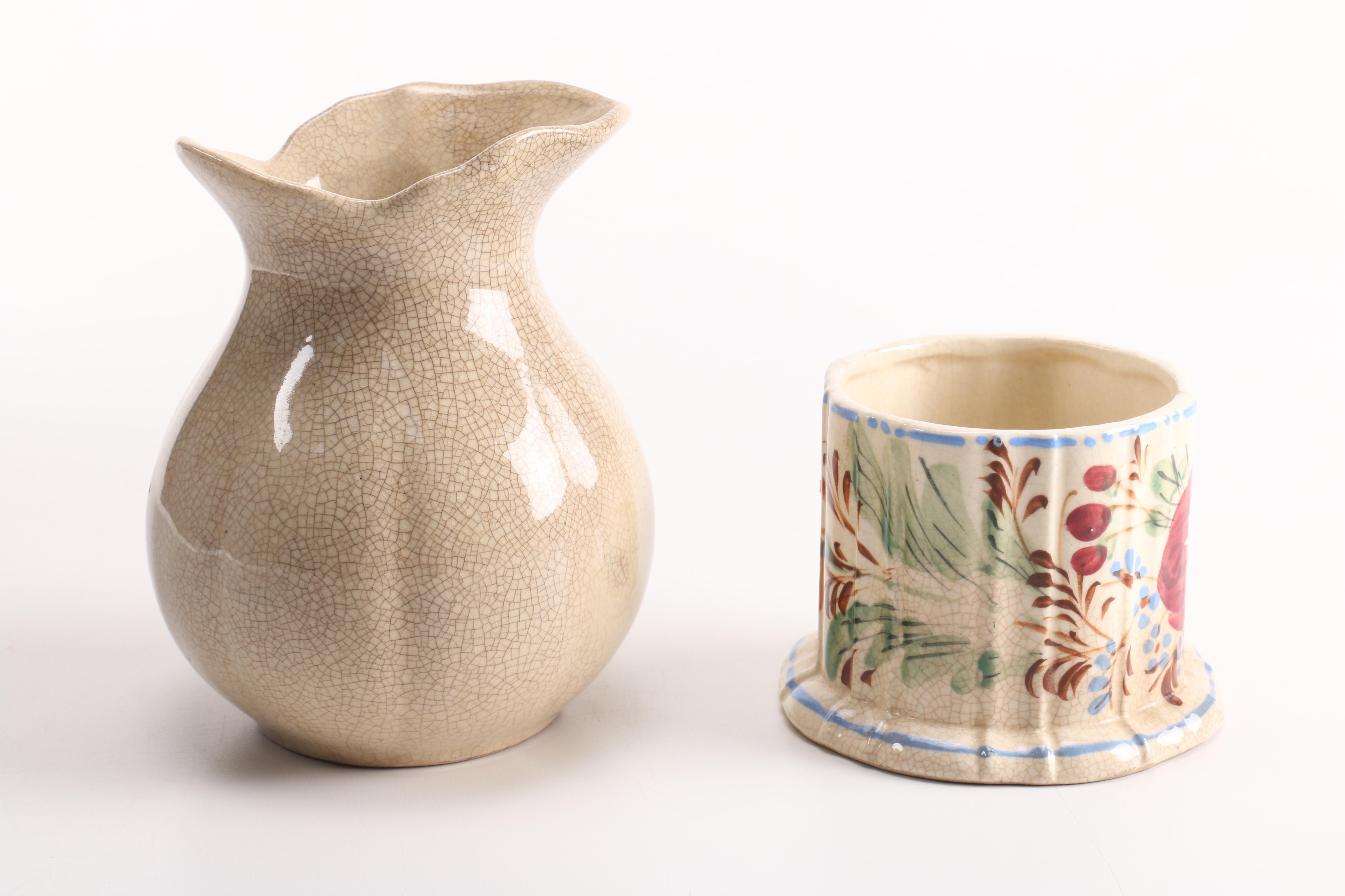 Vintage Ceramic Serviceware With Floral Motifs