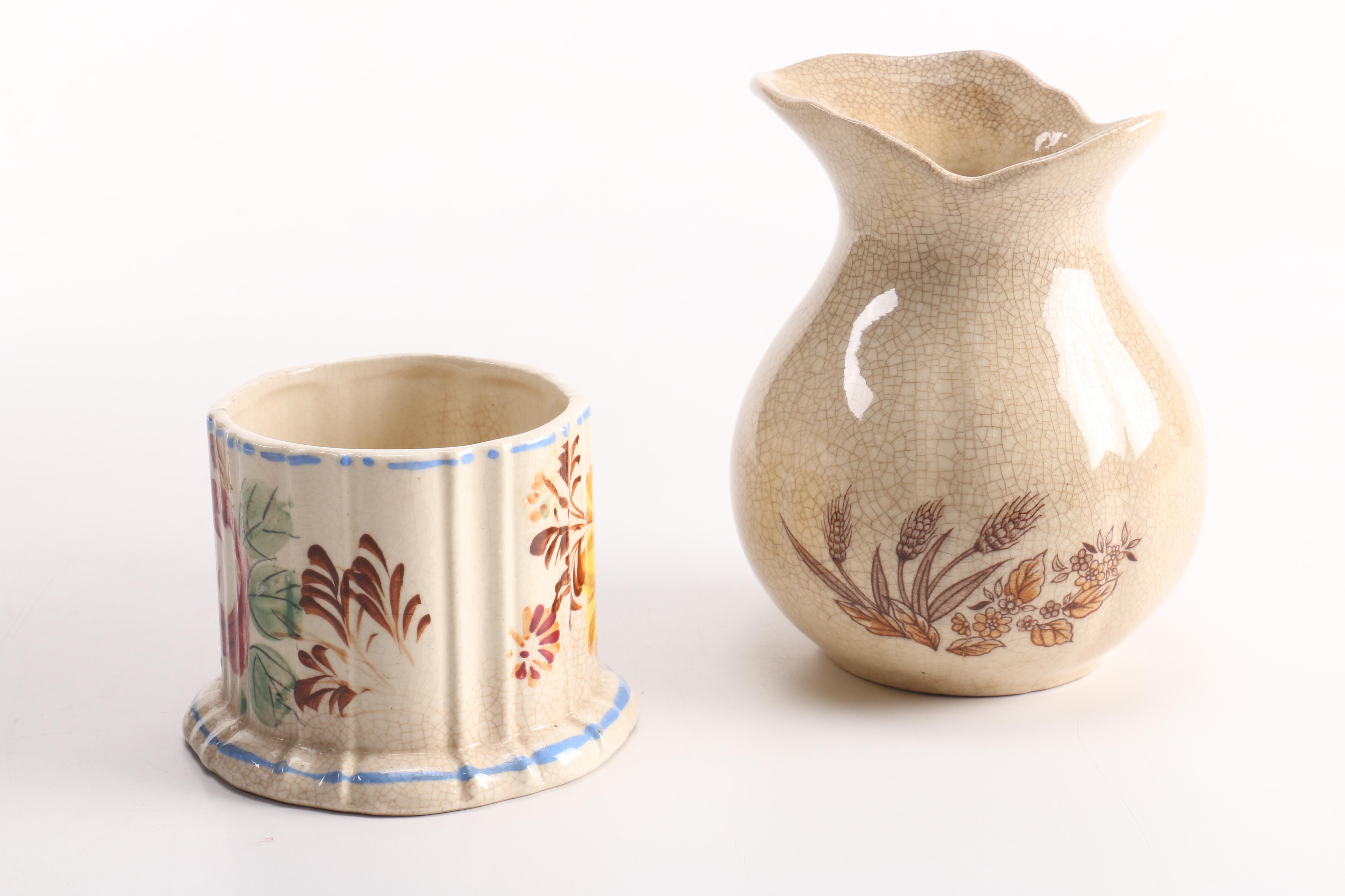 Vintage Ceramic Serviceware With Floral Motifs