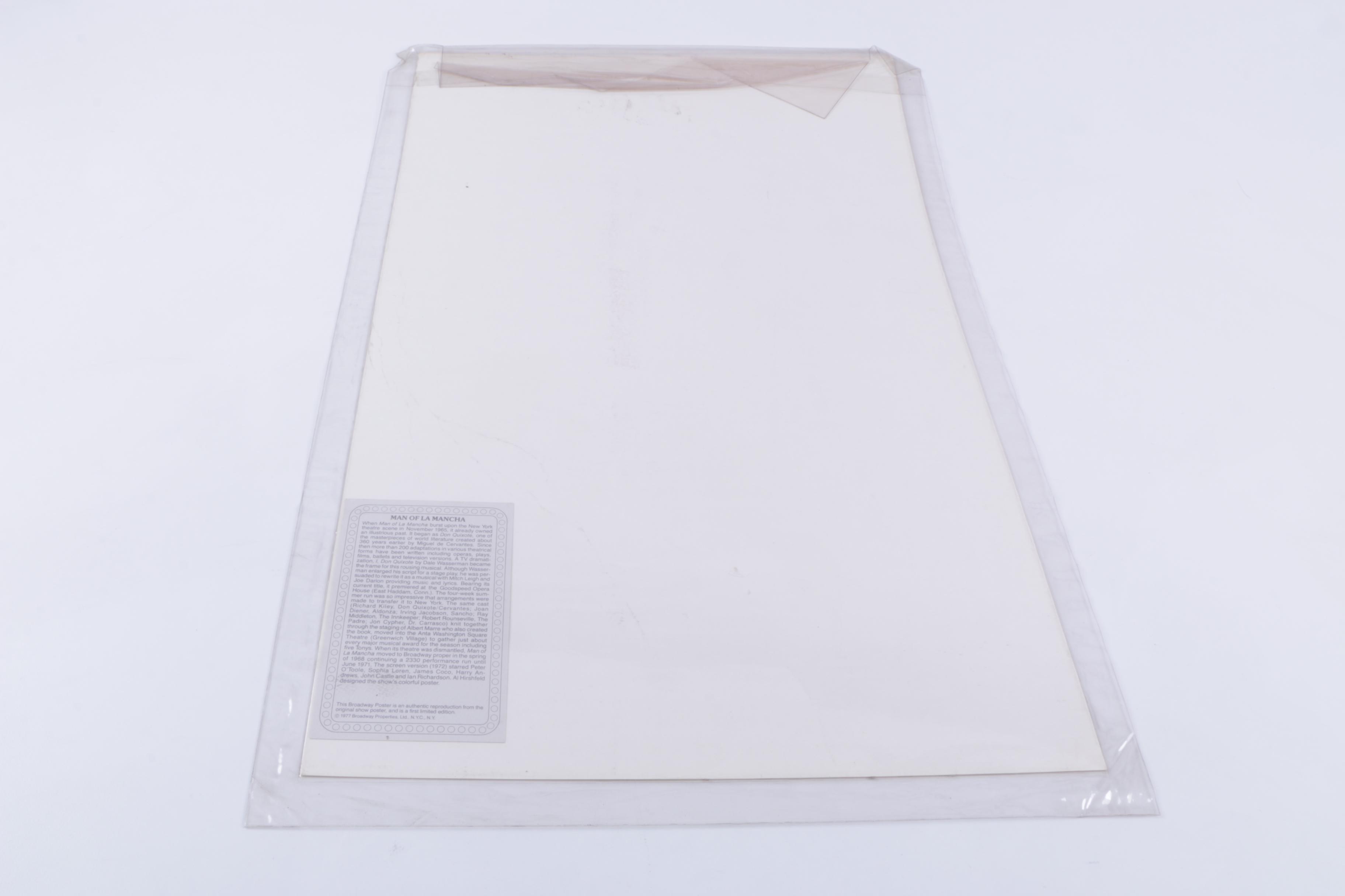 First Edition "Man of La Mancha" Broadway Poster