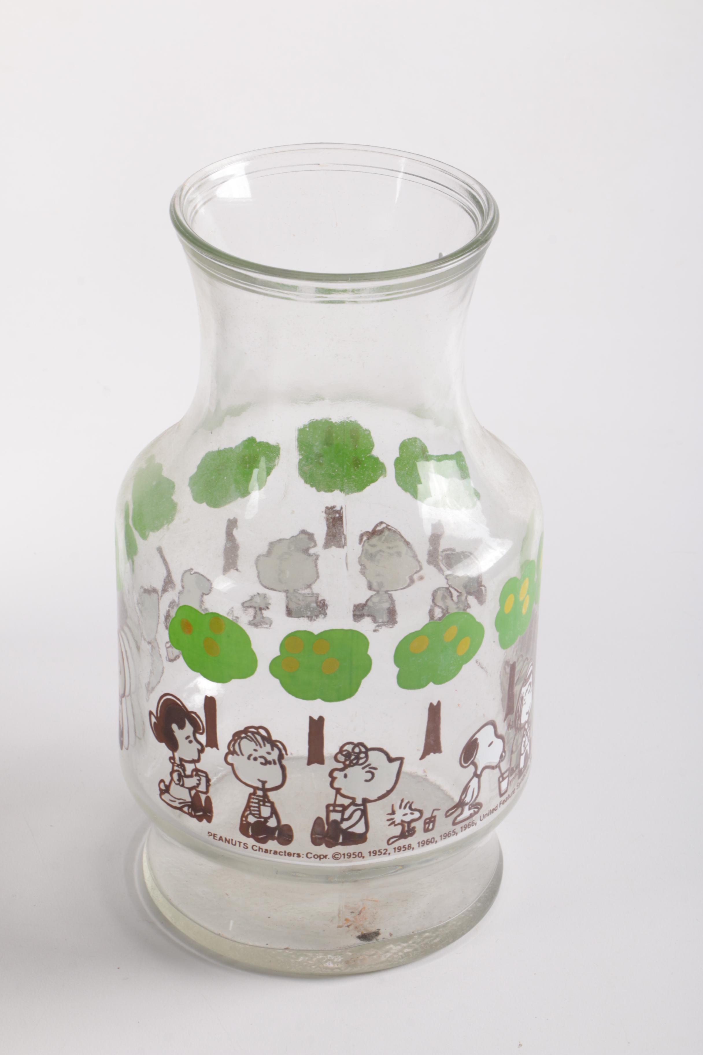 "Peanuts" Merchandise Including 1960s Anchor Hocking Carafes