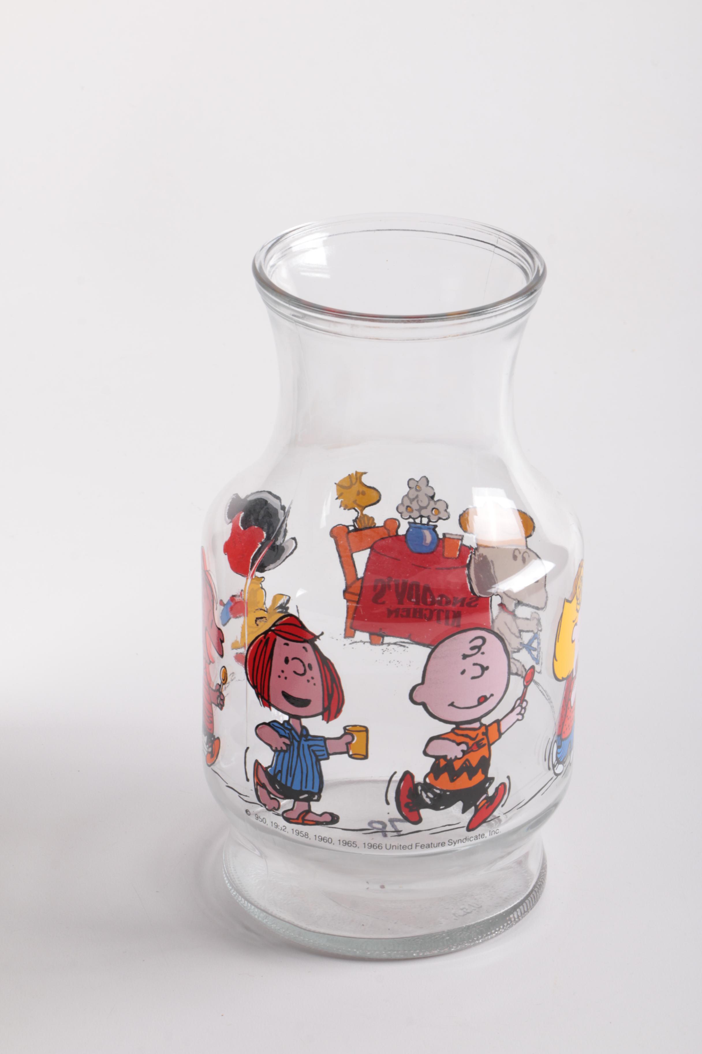 "Peanuts" Merchandise Including 1960s Anchor Hocking Carafes