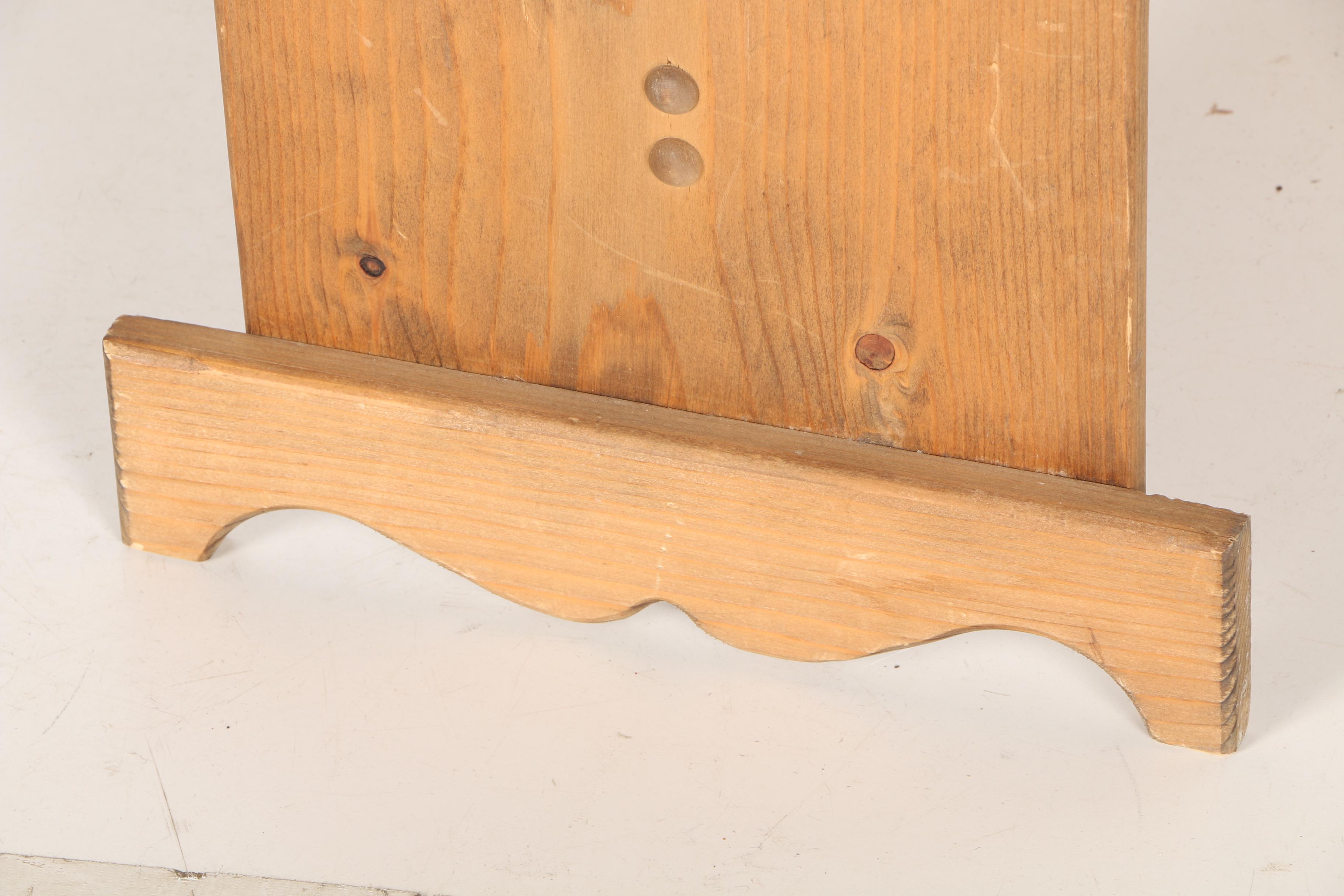 Primitive Style Pine Quilt Rack With Heart-Shaped Cutouts