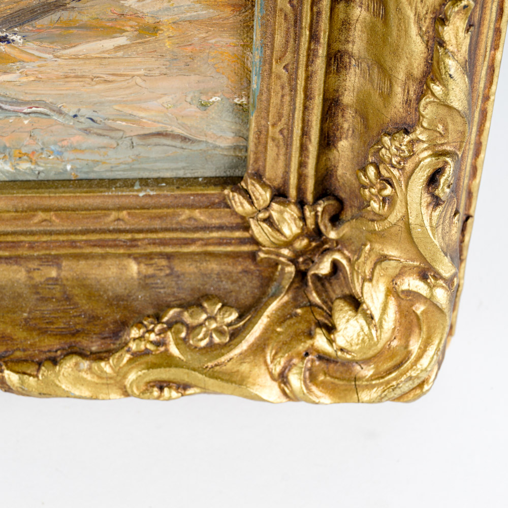 Signed Student Oil Painting "Cora Bliss Taylor's Studio"