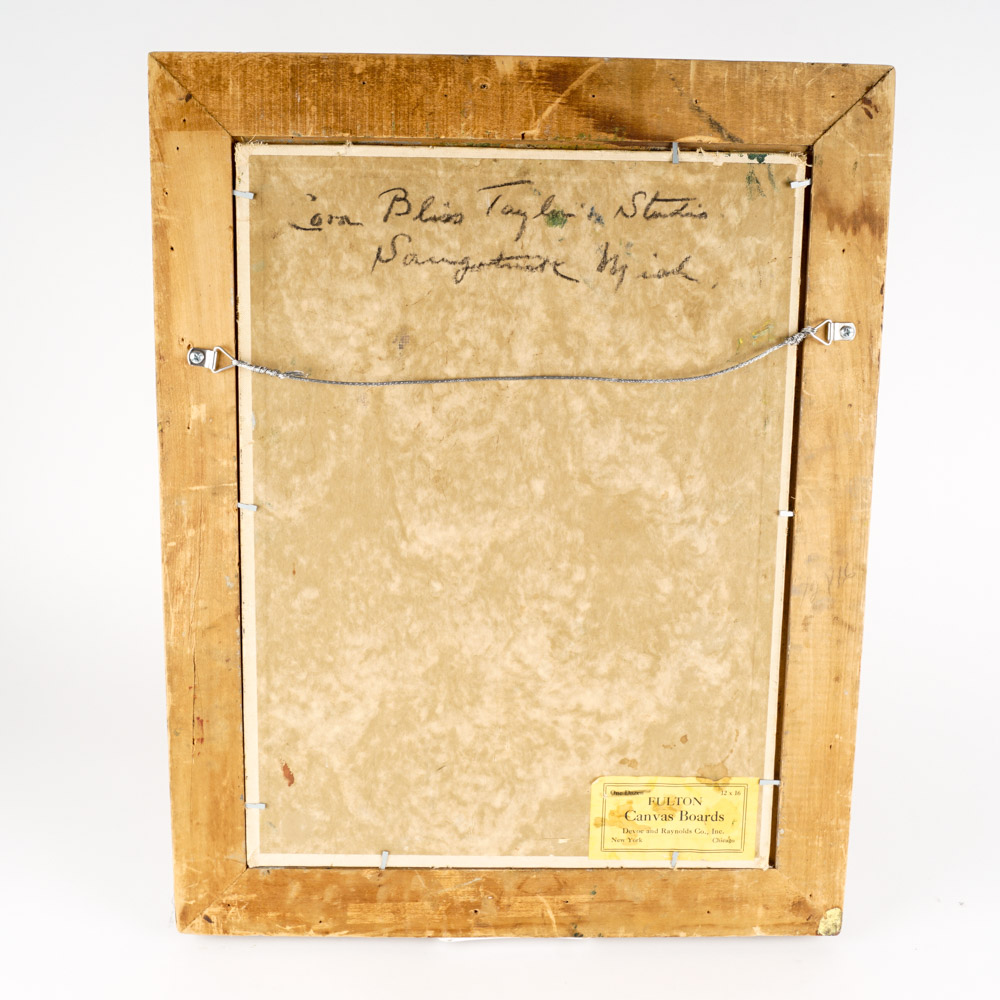 Signed Student Oil Painting "Cora Bliss Taylor's Studio"