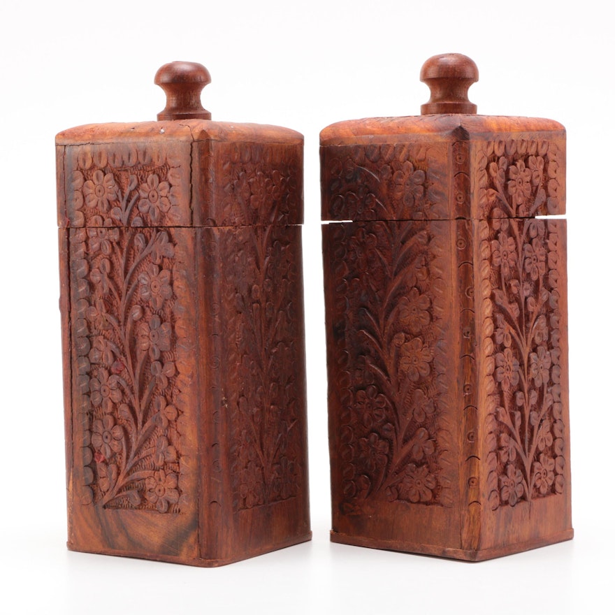 Carved Rosewood Boxes