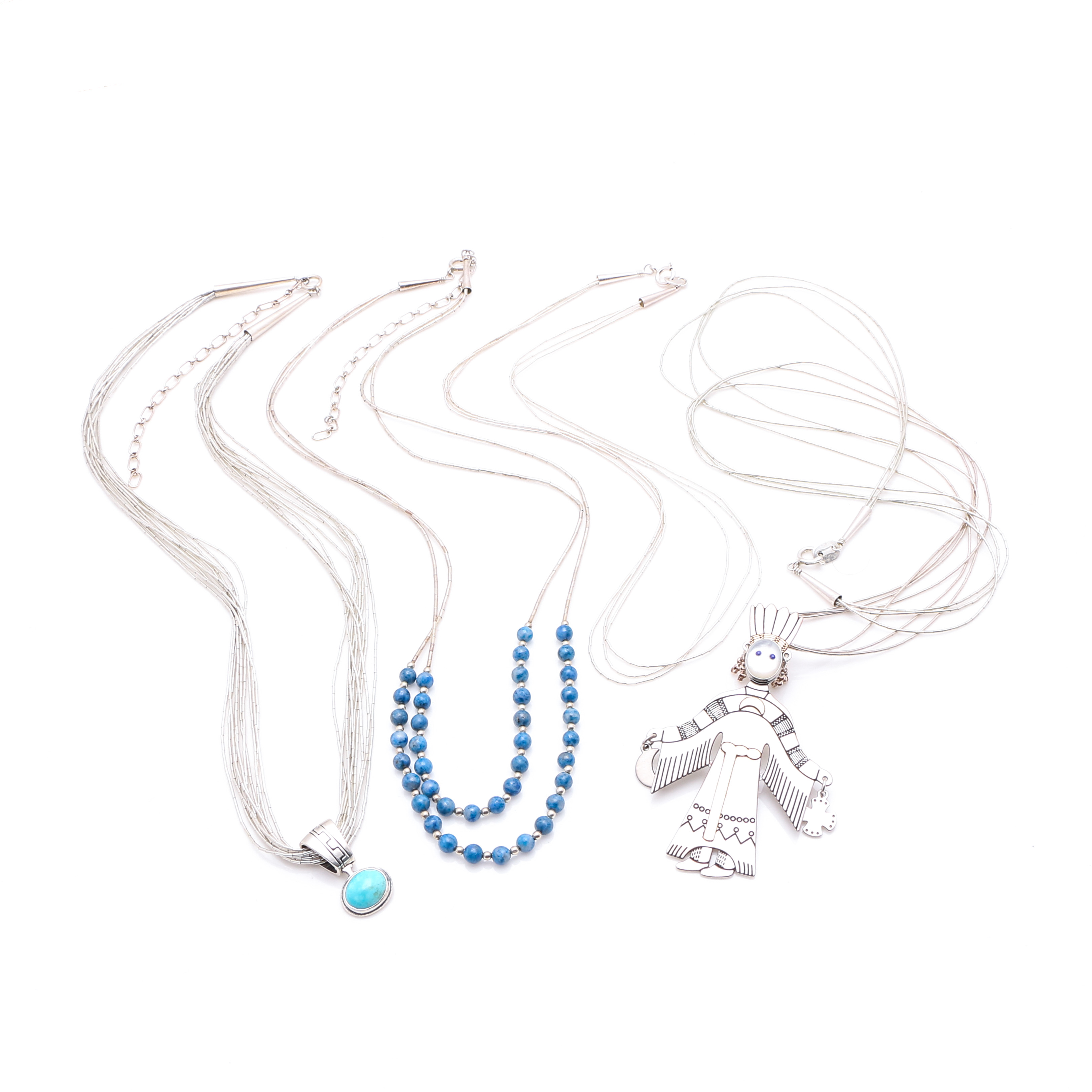 Assortment of Carolyn Pollack Relios Collection Liquid Silver Necklaces