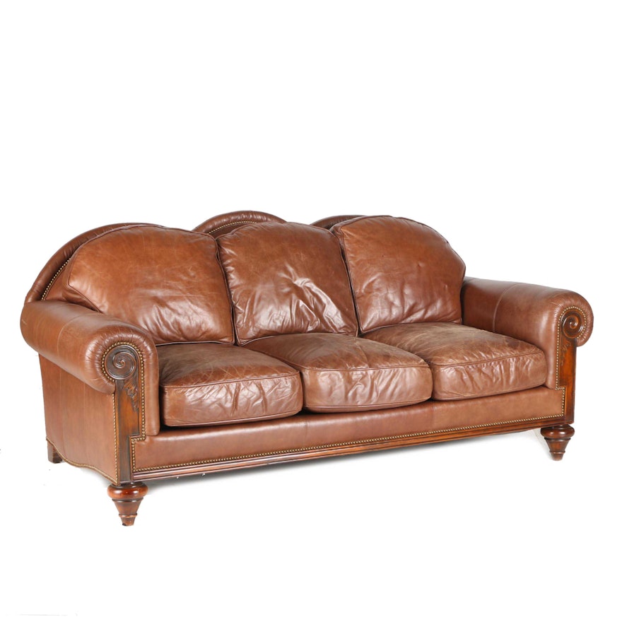 Brown Leather Sofa by Whittemore-Sherrill Limited