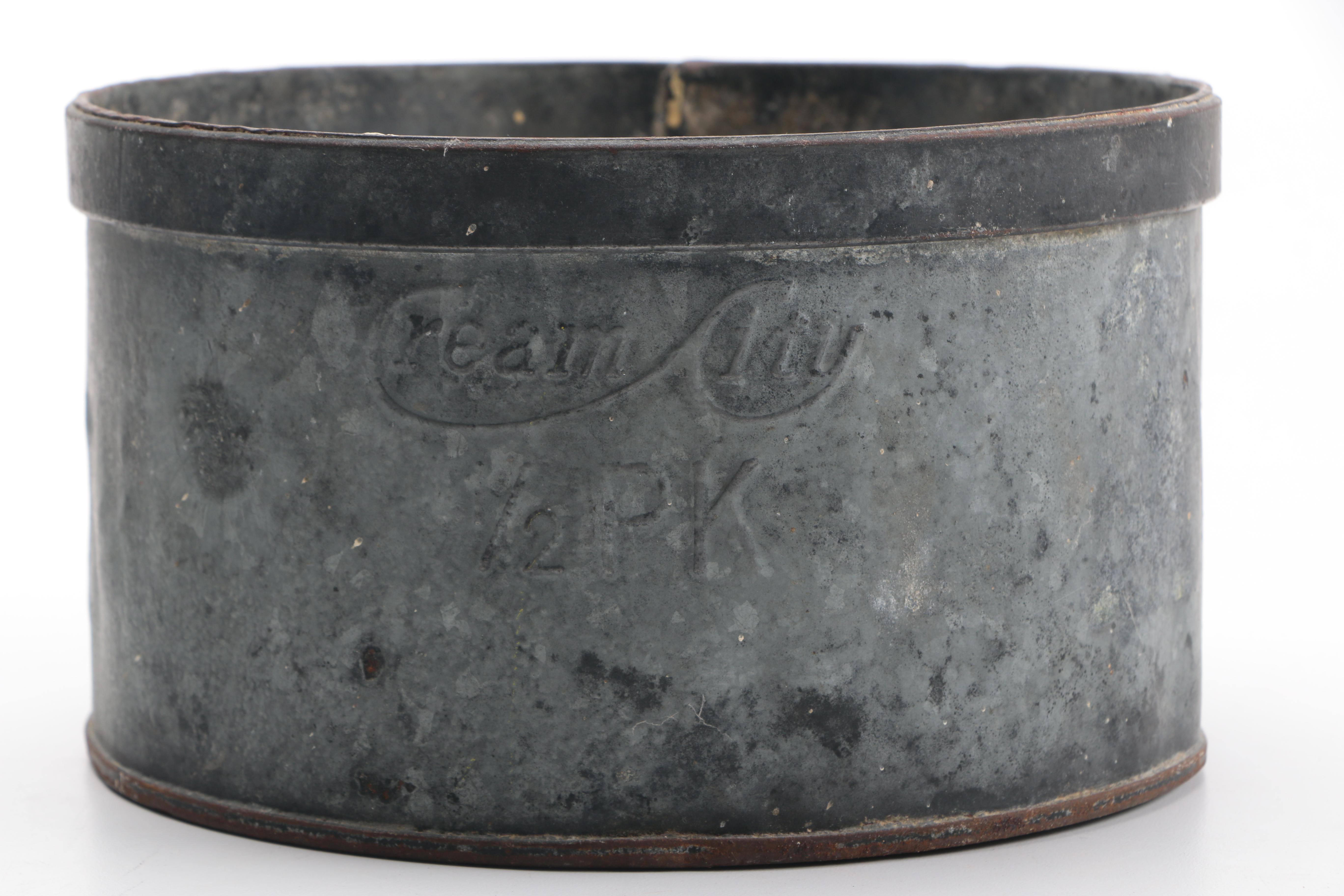 Metal Cream City Container with Scoop